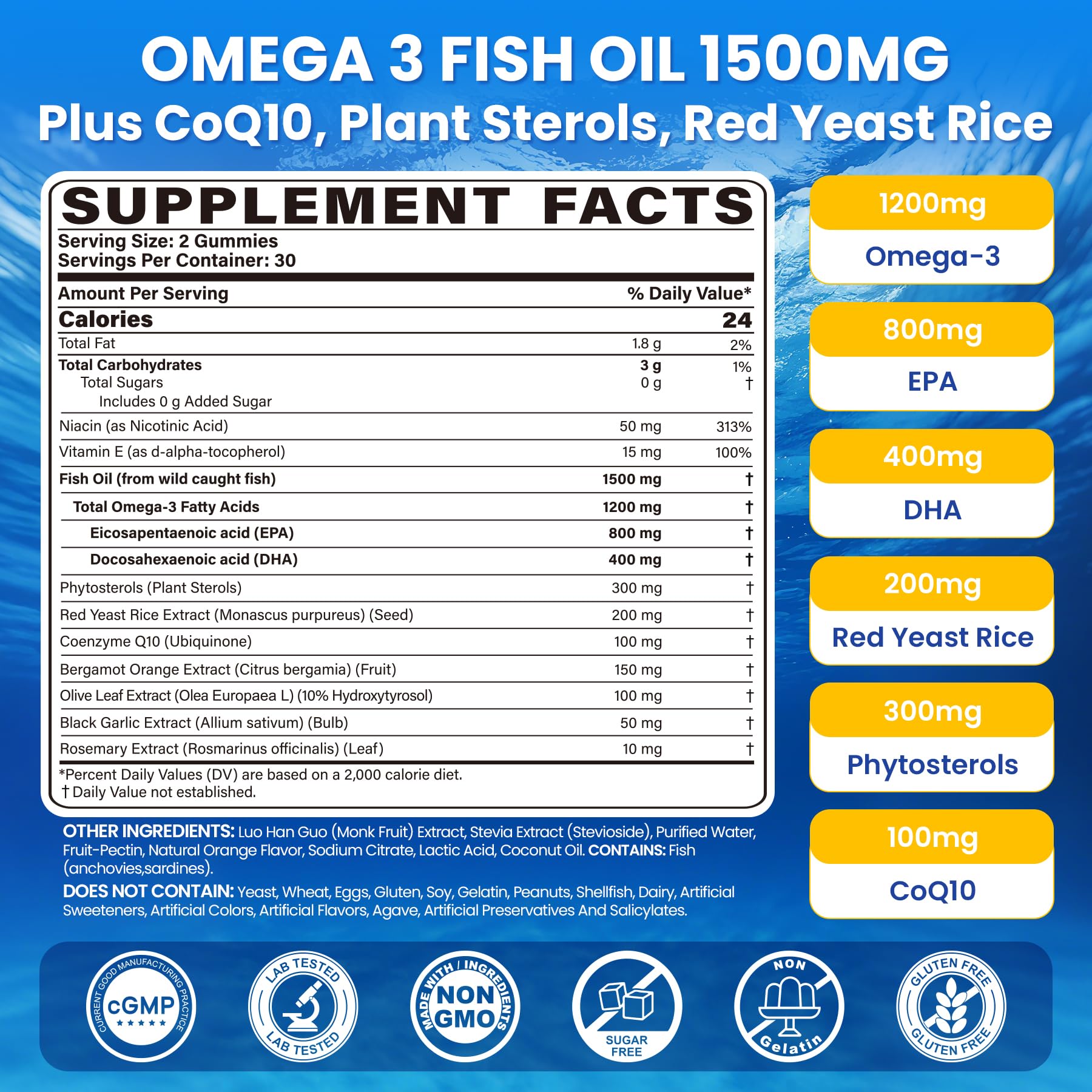 Omega-3 Fish Oil Gummies Triple-Strength EPA & DHA

