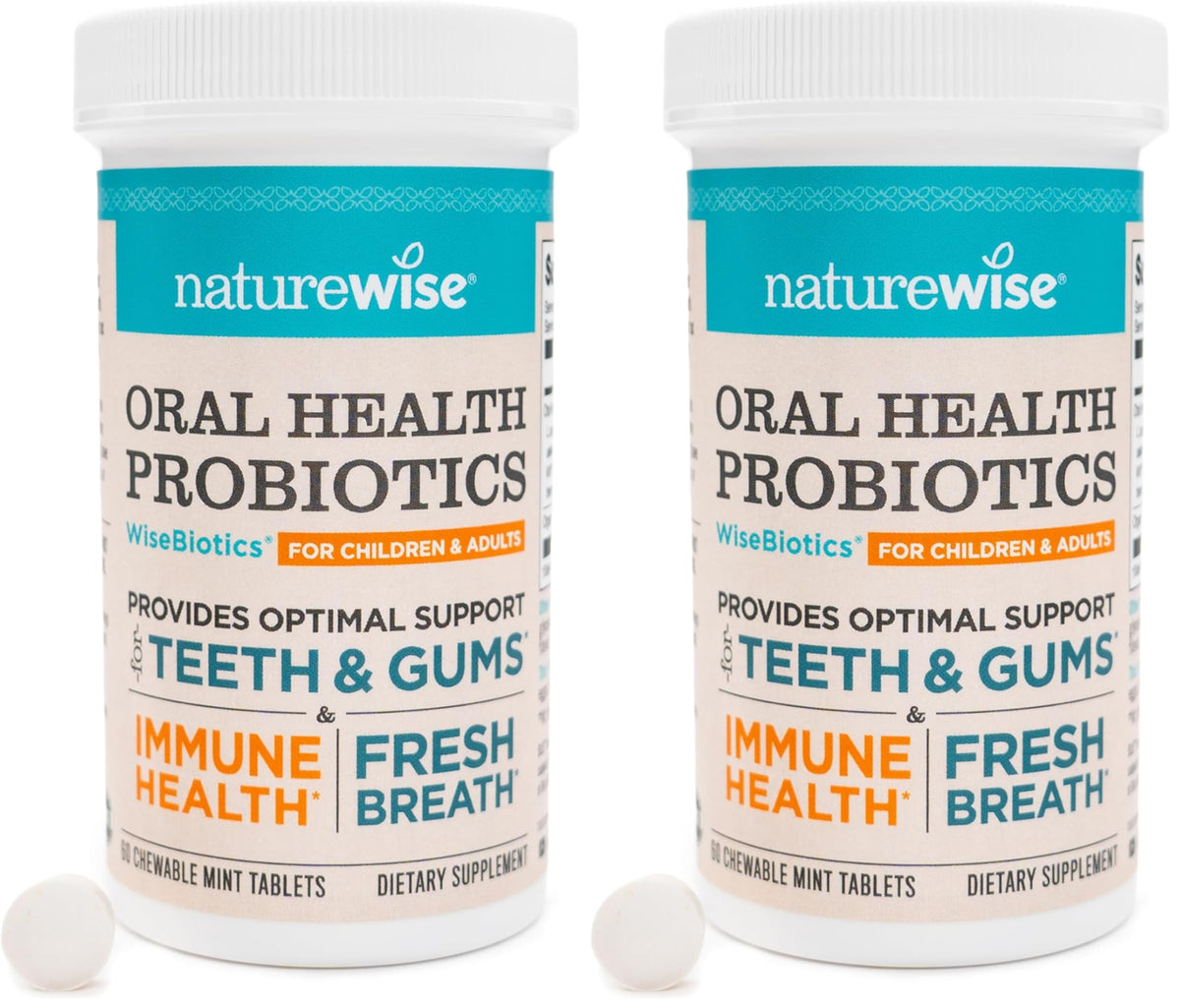 NatureWise Oral Probiotics Mint Chewables for Mouth Health