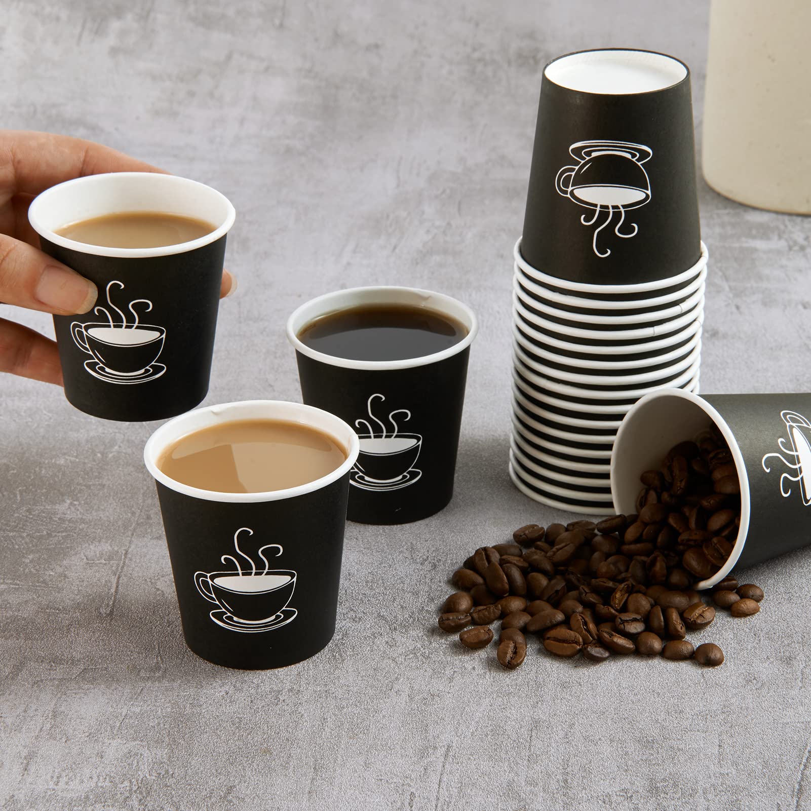 TOPVALUE Disposable Paper Cups for Hot and Cold Drinks


