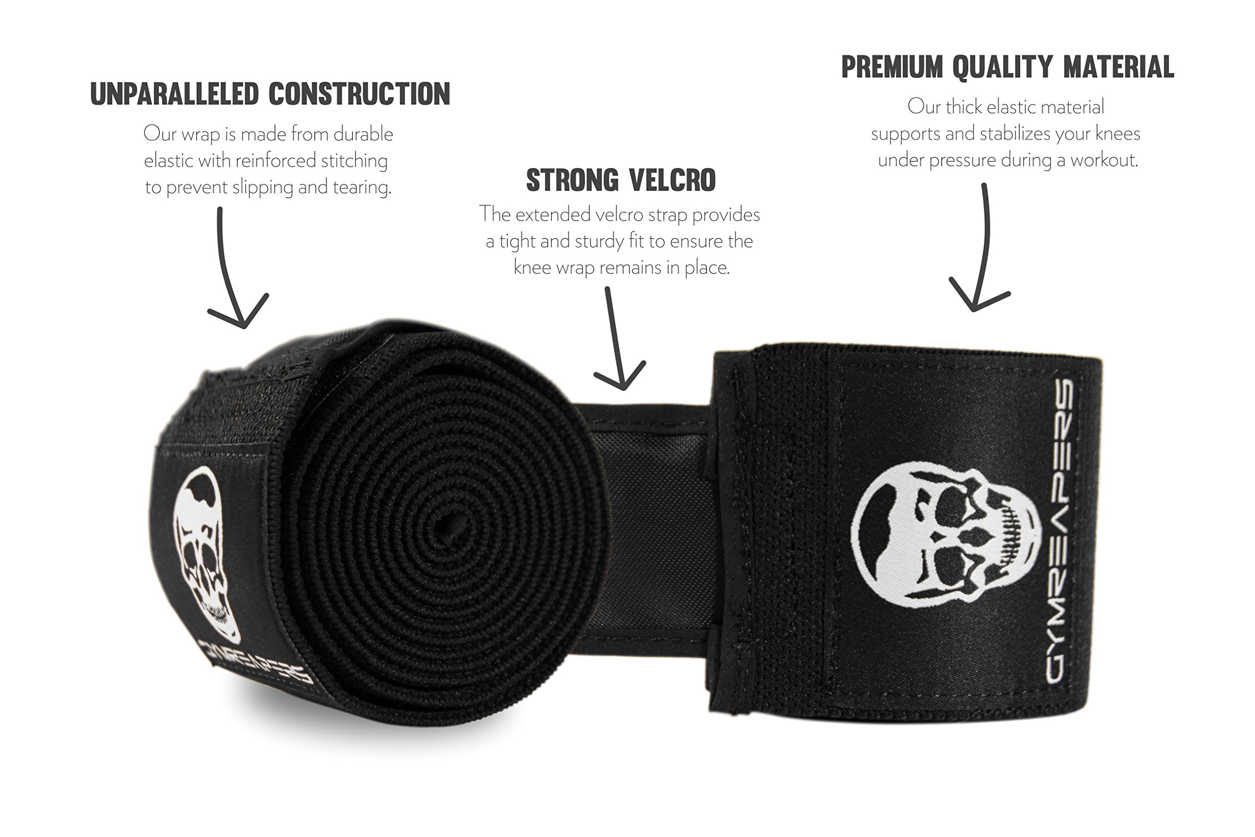 Gymreapers Knee Wraps 72 Inch for Squats and Powerlifting

