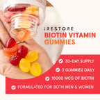iRestore Biotin Gummies for Hair, Skin & Nails – Vegan

