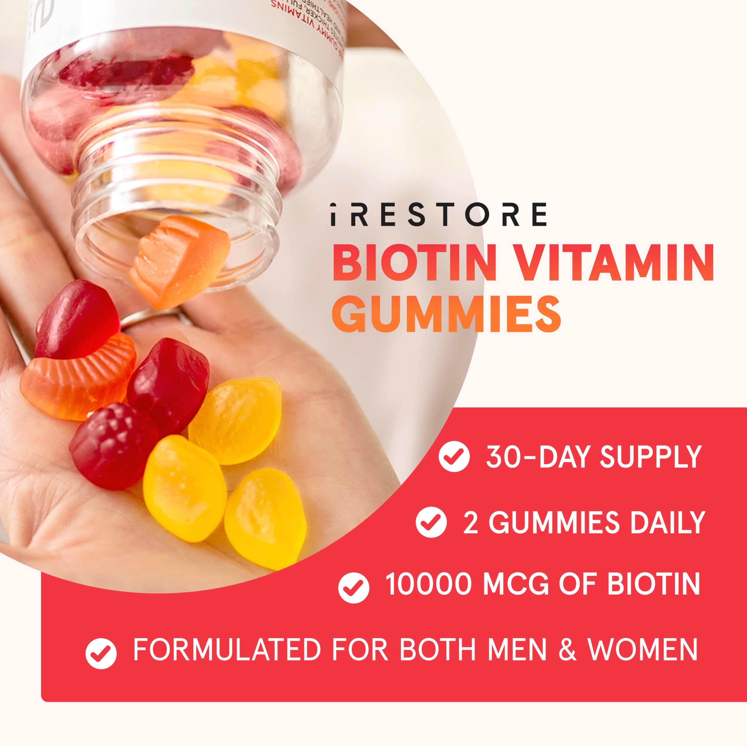 iRestore Biotin Gummies for Hair, Skin & Nails – Vegan

