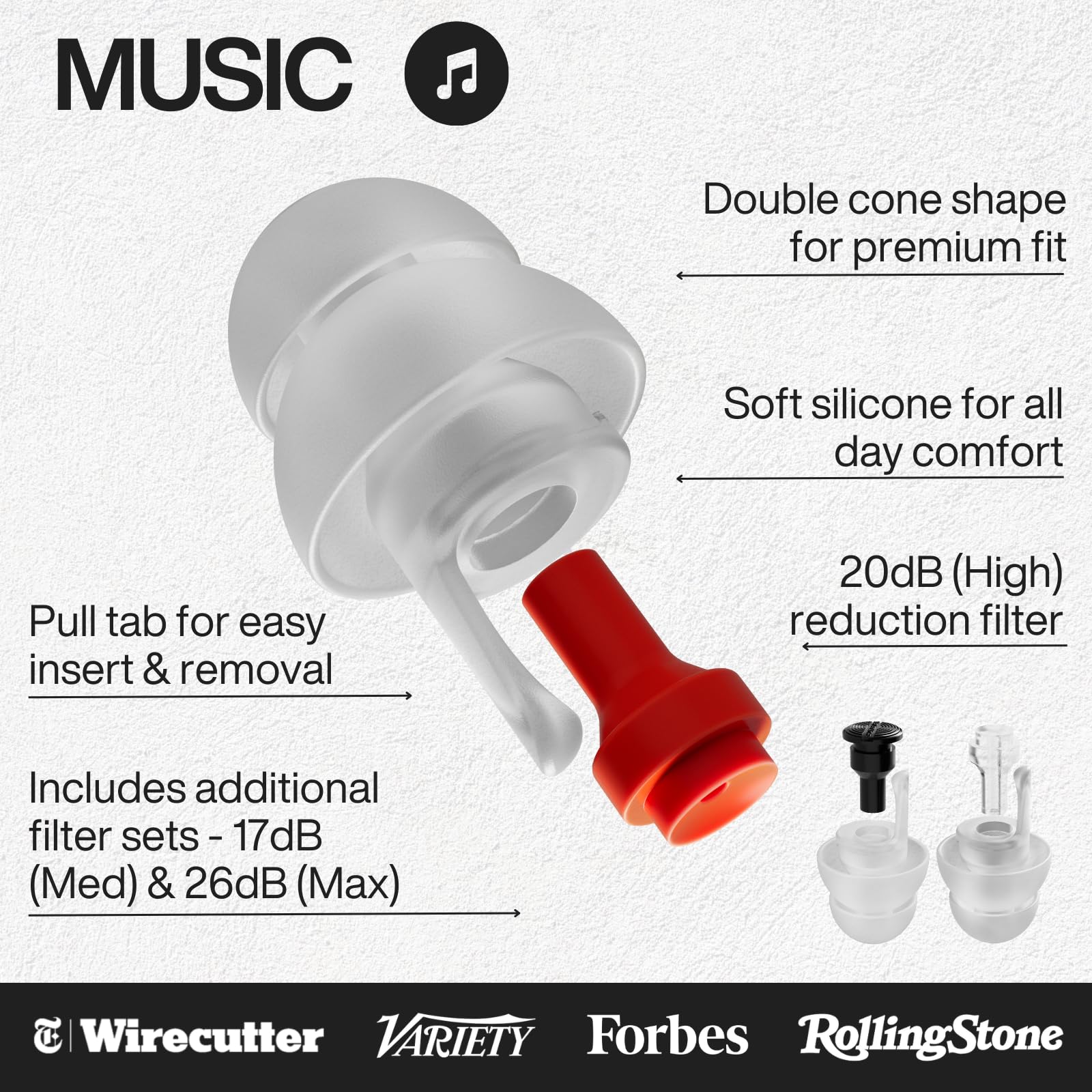 EARPEACE Music Ear Plugs - High-Fidelity Hearing Protection

