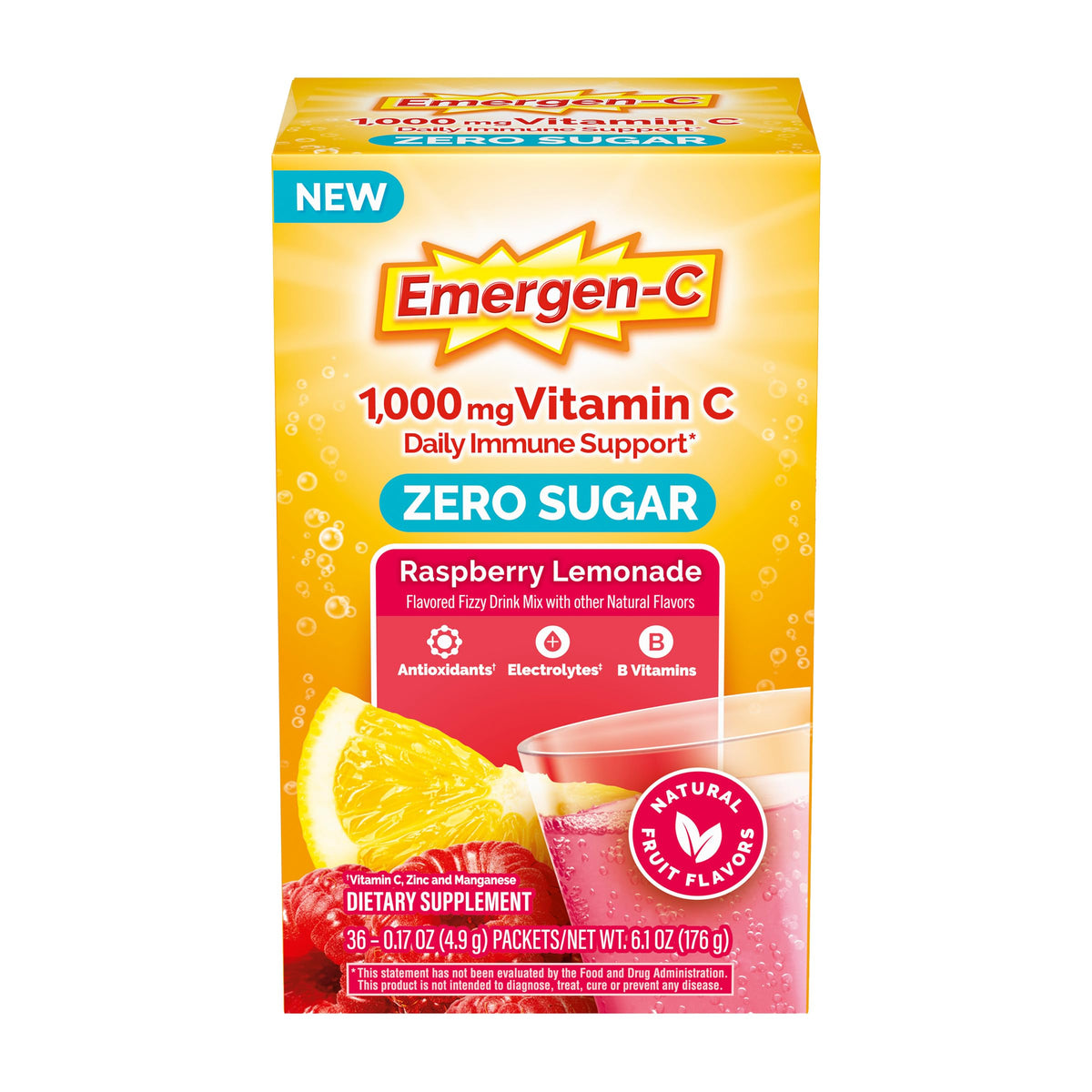 Emergen-C Vitamin C Powder 1000 mg Raspberry Lemonade