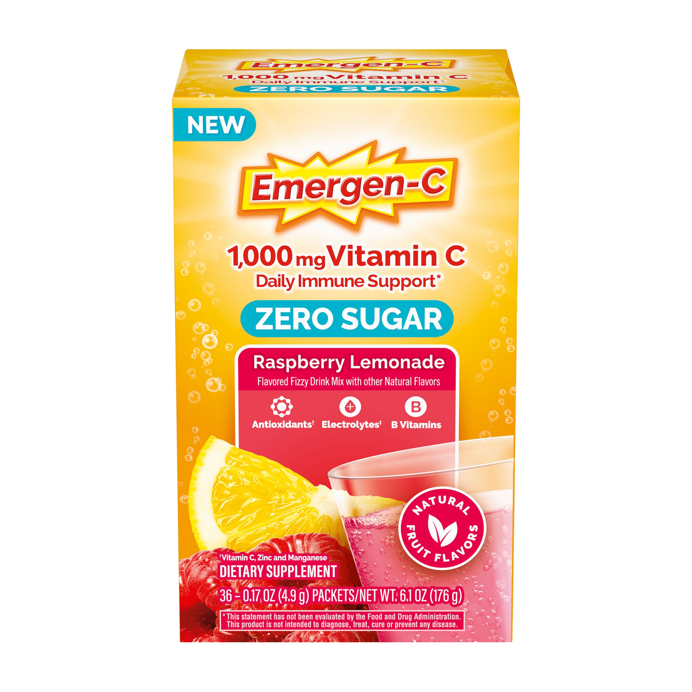 Emergen-C Vitamin C Powder 1000 mg Raspberry Lemonade

