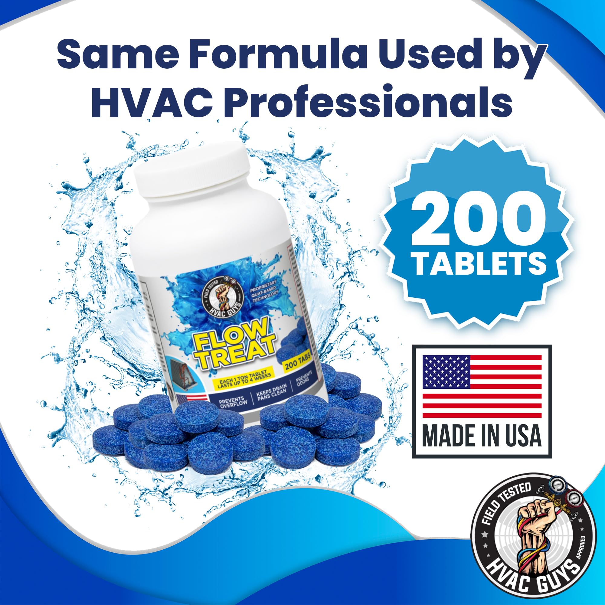 HVAC GUYS Flow Treat Tabs - AC Drain Cleaner

