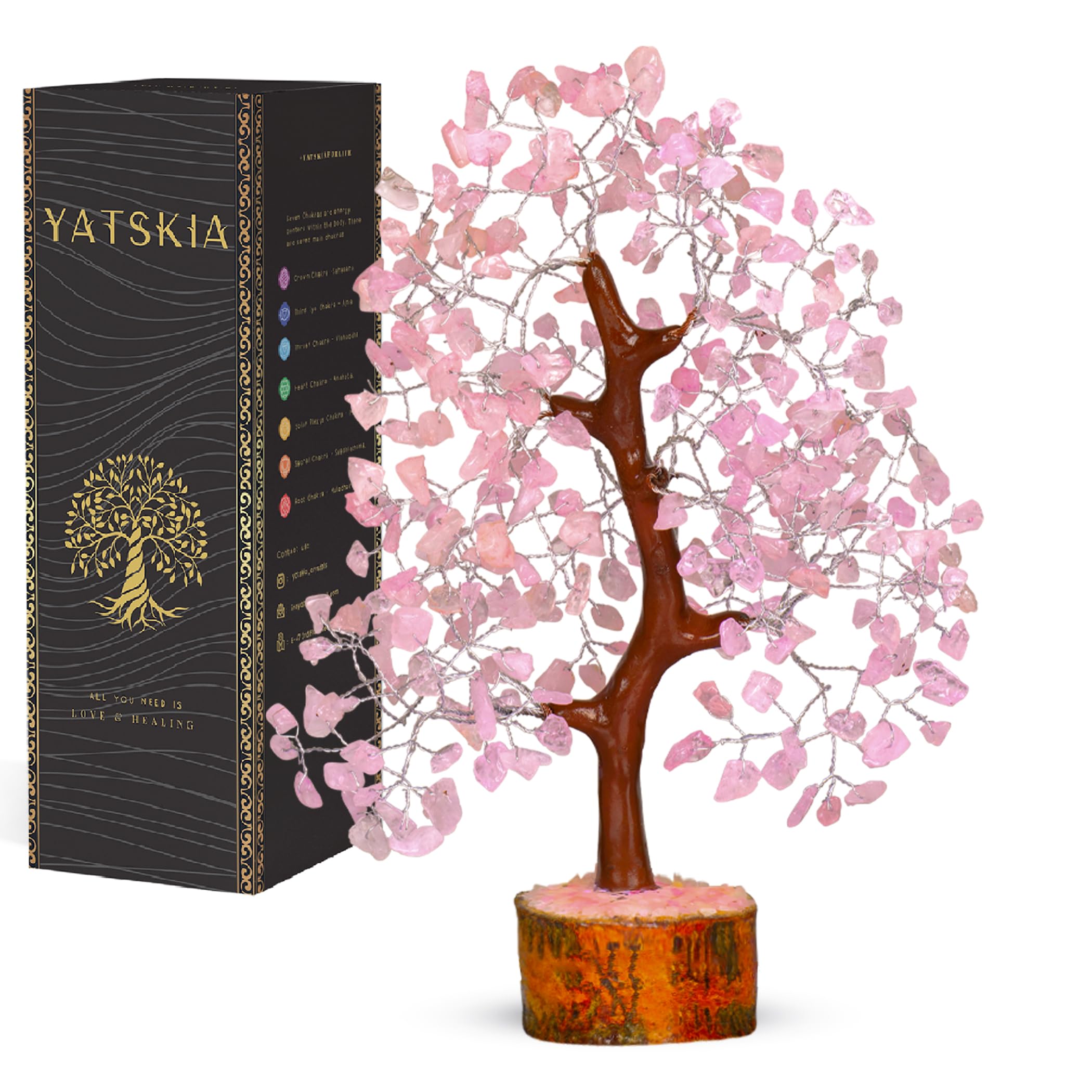 YATSKIA Crystal Tree Sculpture with Natural Crystals