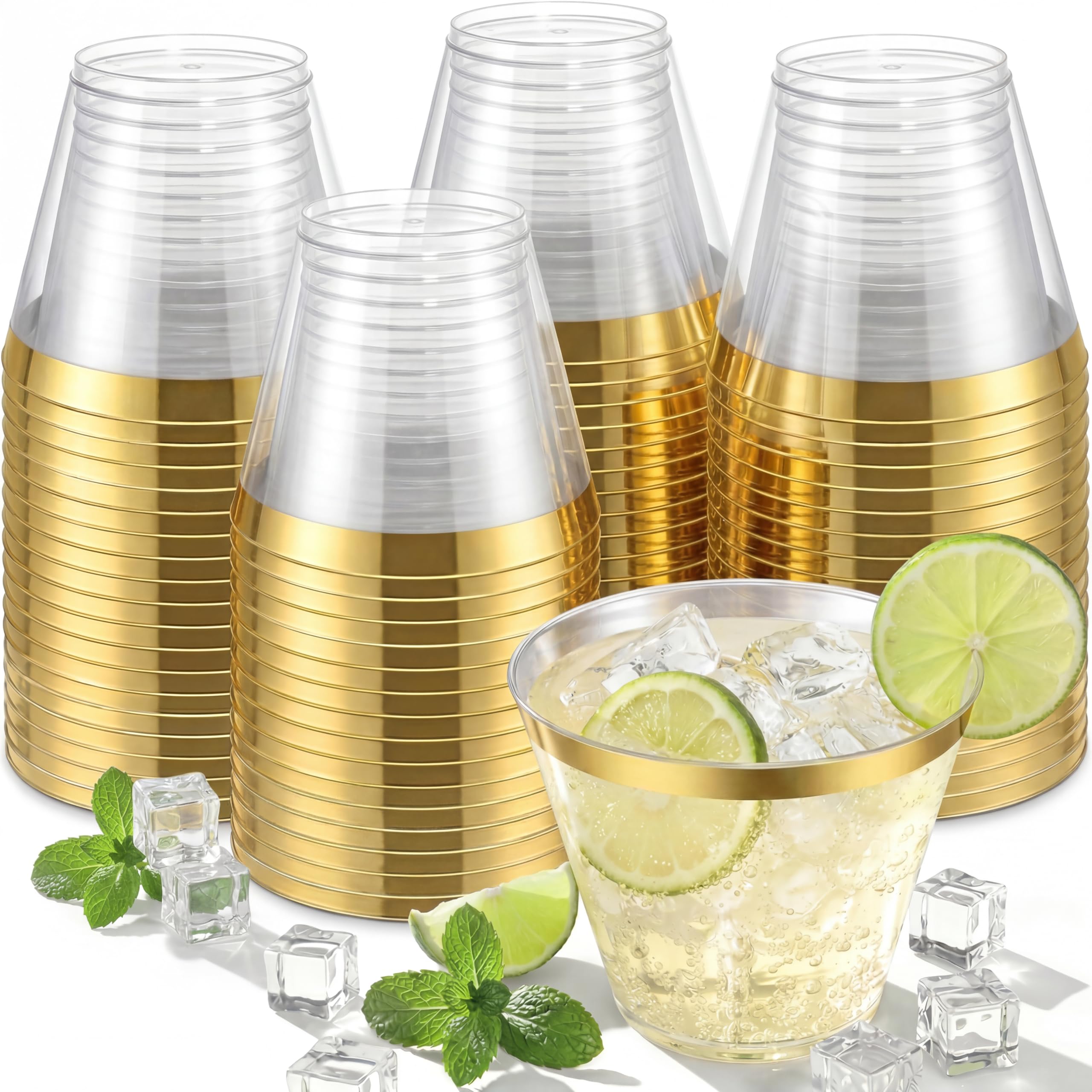 Nervure Plastic Cups Rimmed - Heavy-Duty Disposable

