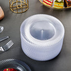 FOCUSLINE Clear Plastic Plates Heavy Duty Disposable

