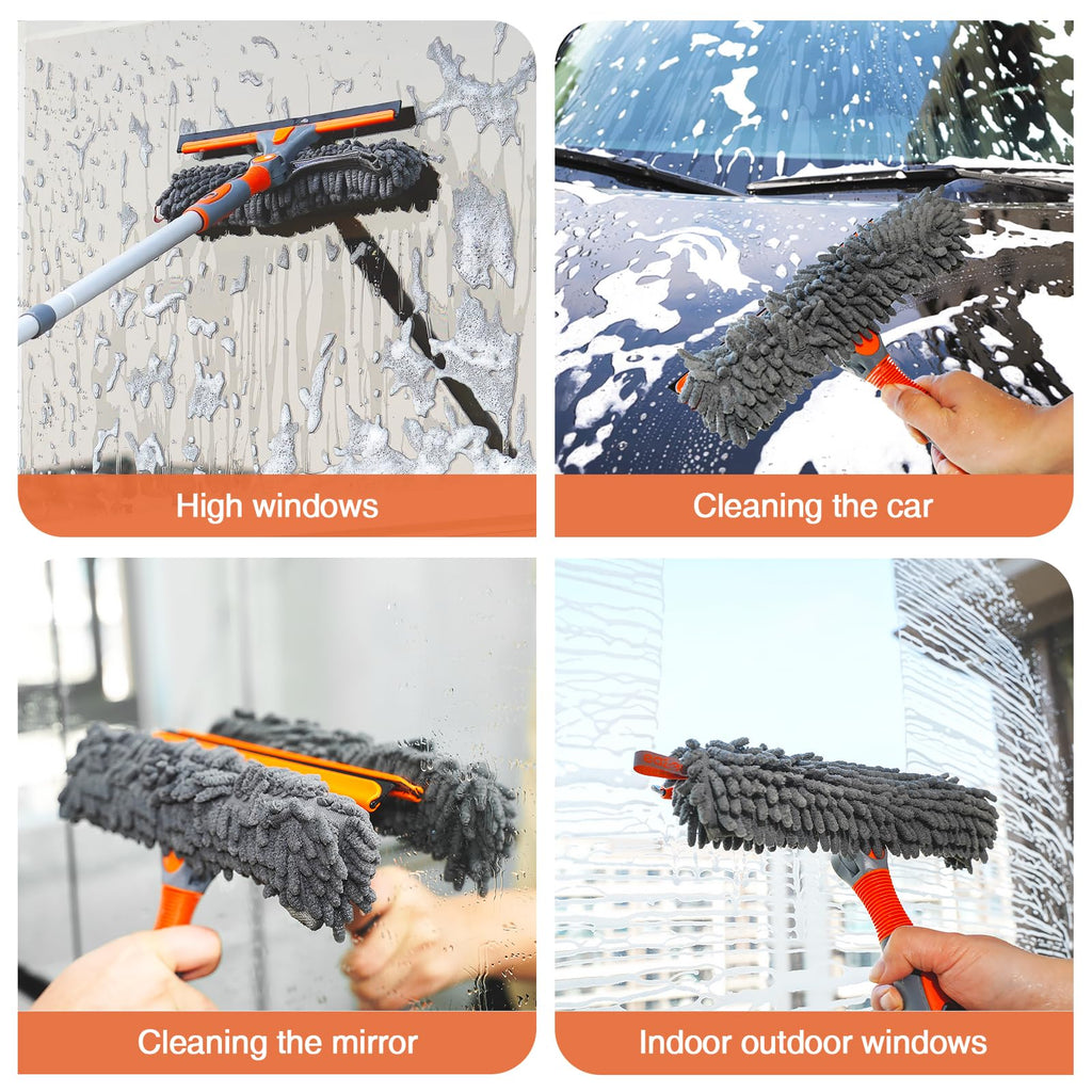 Window Cleaning Tool by Eazer 2-in-1 Rotatable Extension Pole

