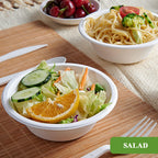 Vplus White Bagasse Bowls Compostable Heavy-Duty Bowls

