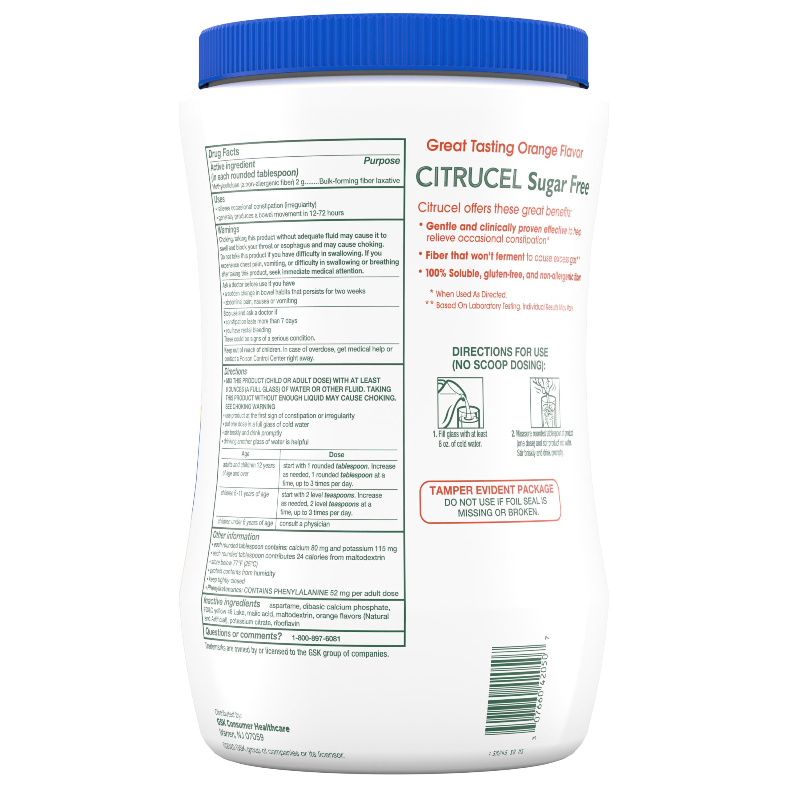 Citrucel Sugar Free Fiber Powder - Methylcellulose Relief

