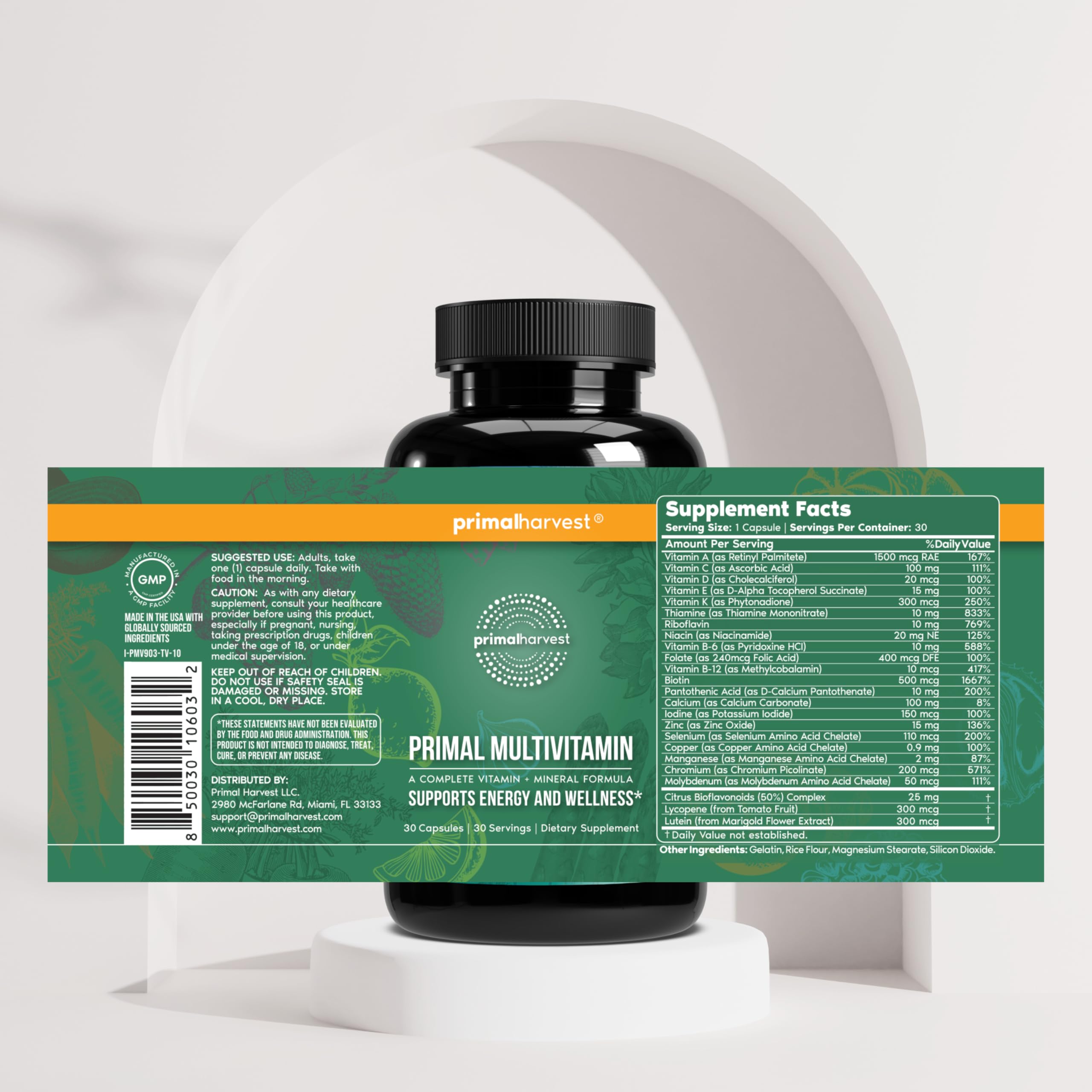 Primal Harvest Primal Multivitamin | Energy & Immunity

