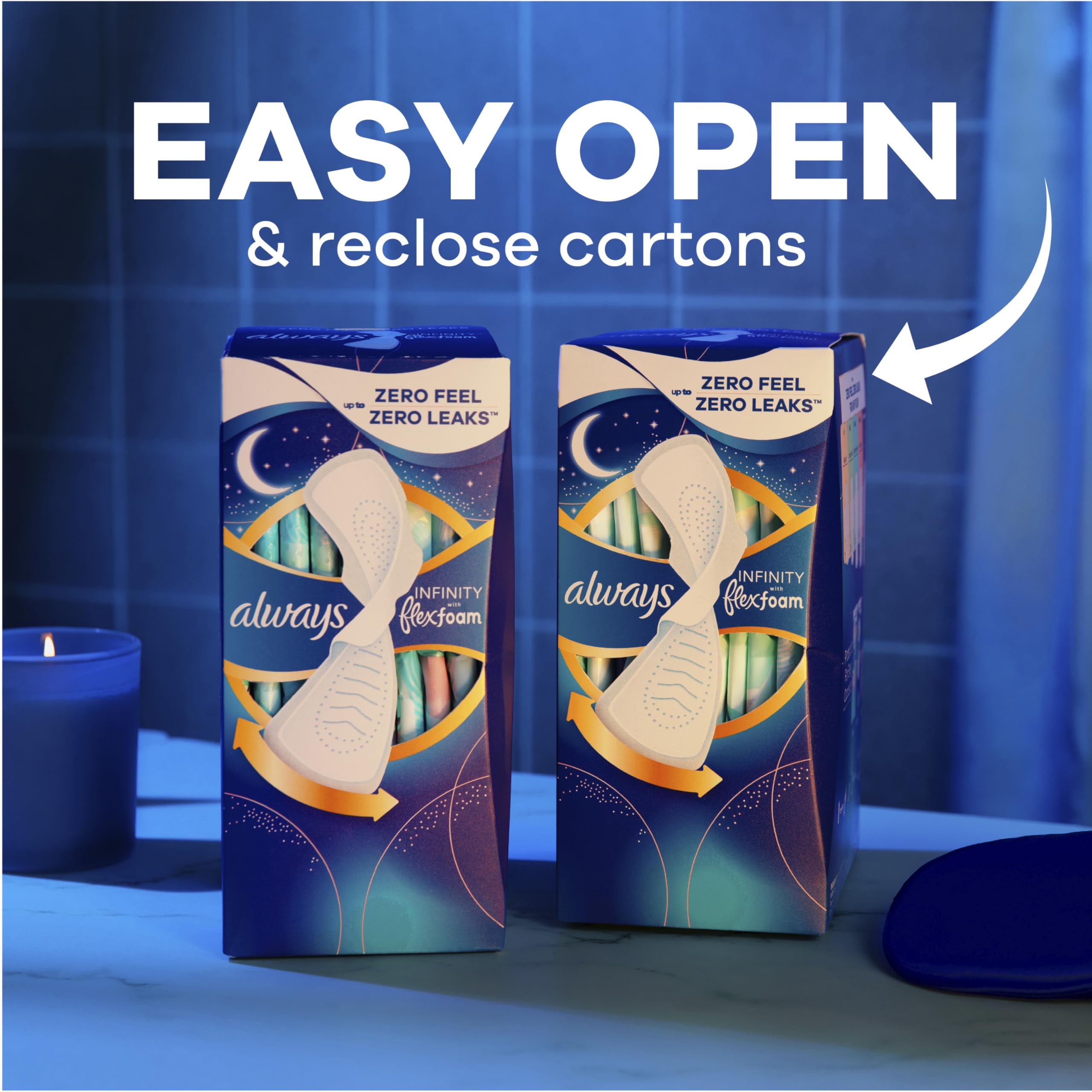 Always Infinity Unscented FlexFoam Pads with Wings

