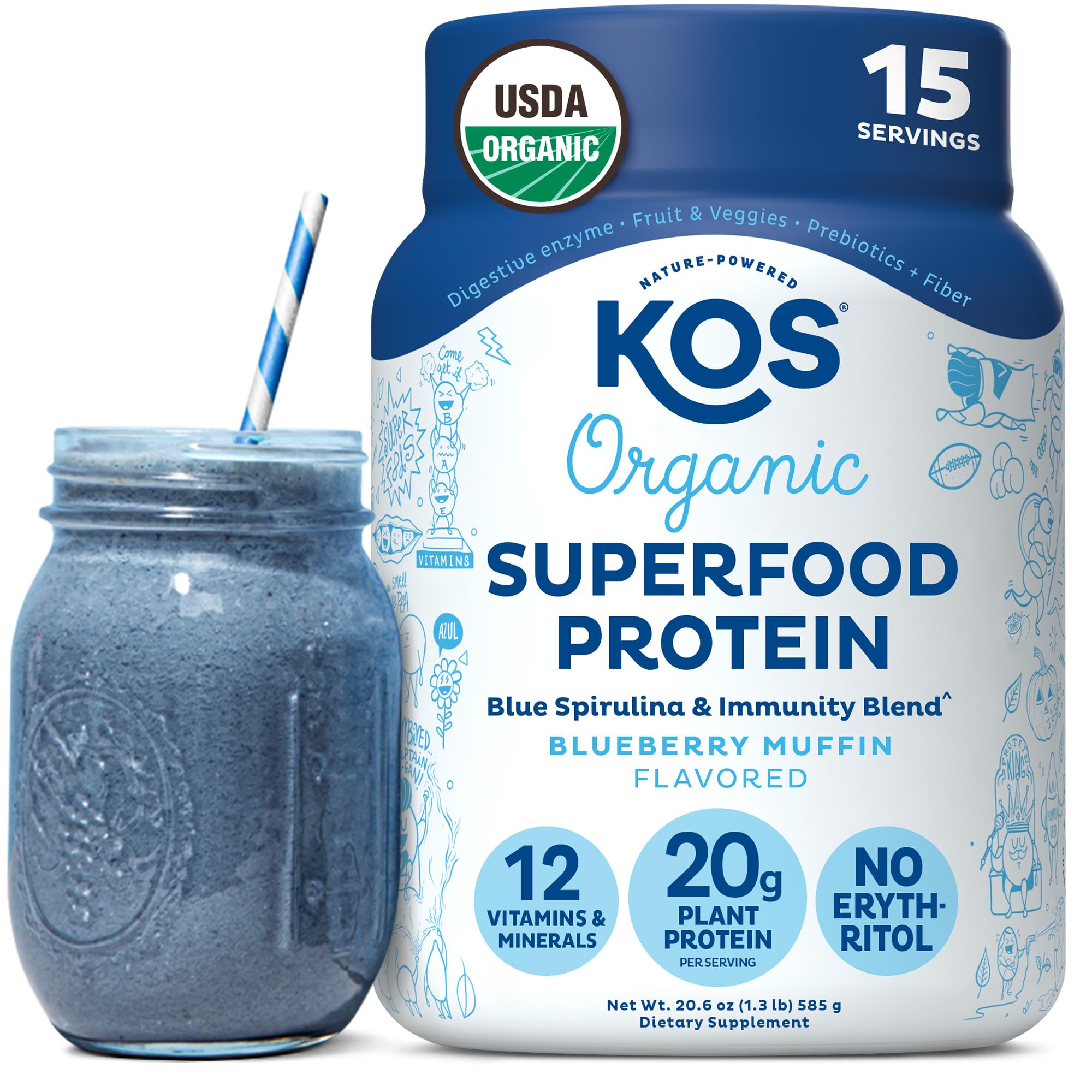 KOS Plant-Based Vegan Protein Powder - Pea Protein Blend