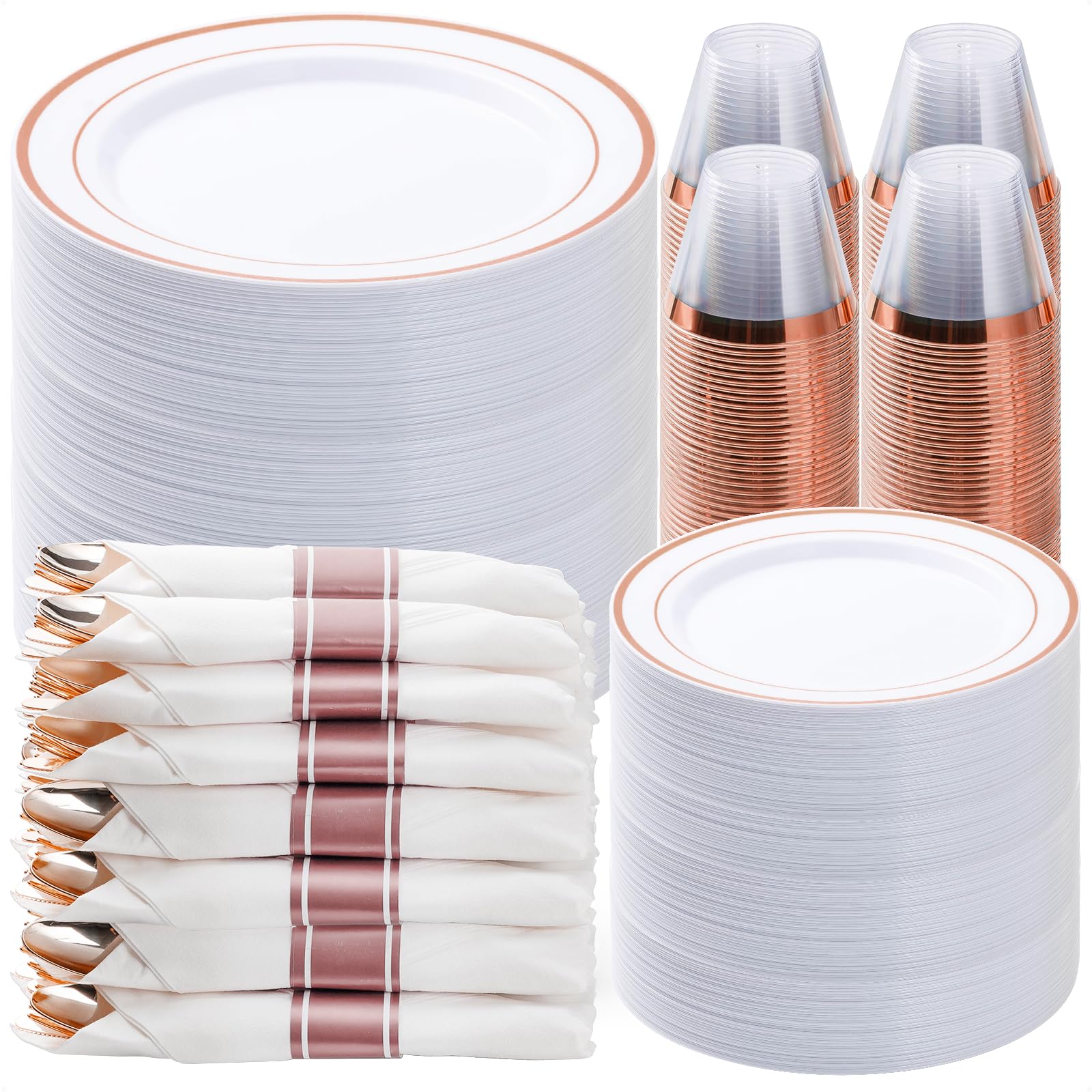 BESTVIP Disposable Plastic Dinnerware Set for Parties