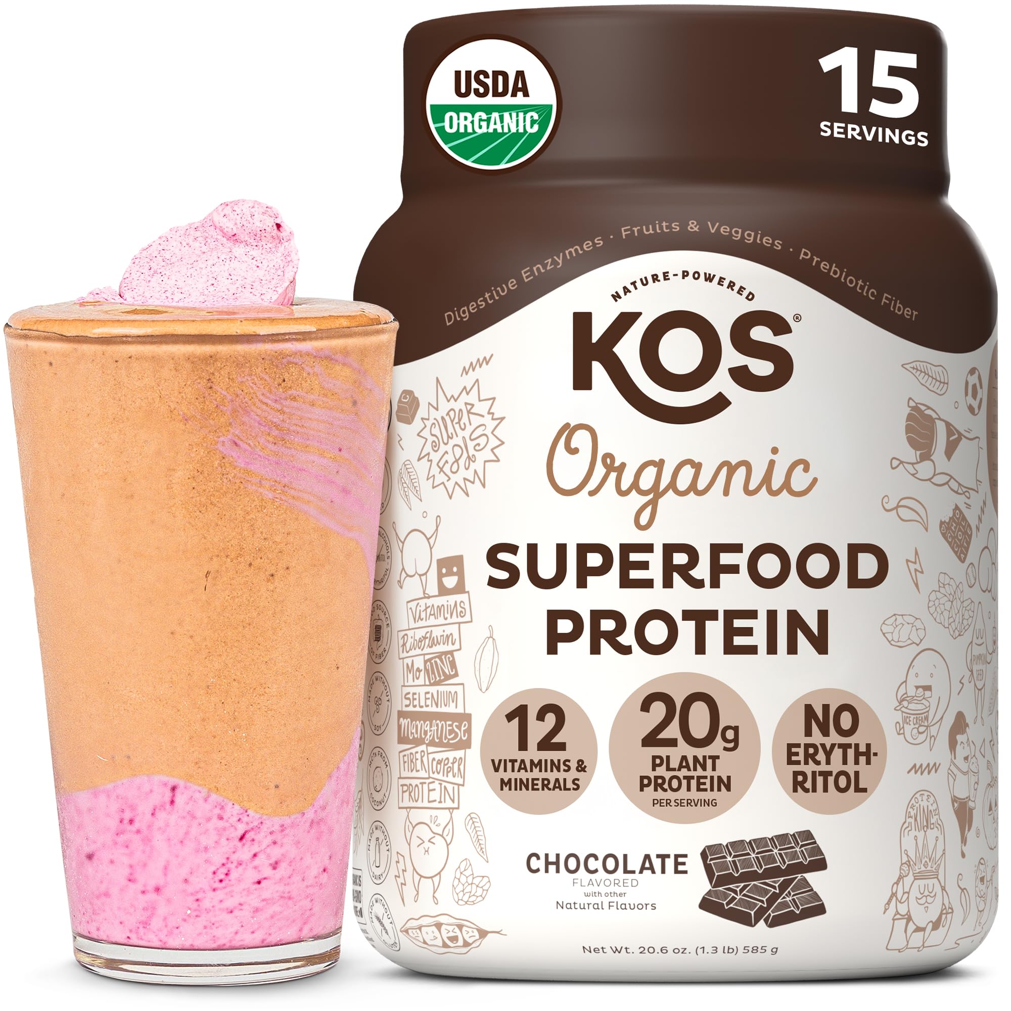 KOS Plant-Based Vegan Protein Powder - Pea Protein Blend