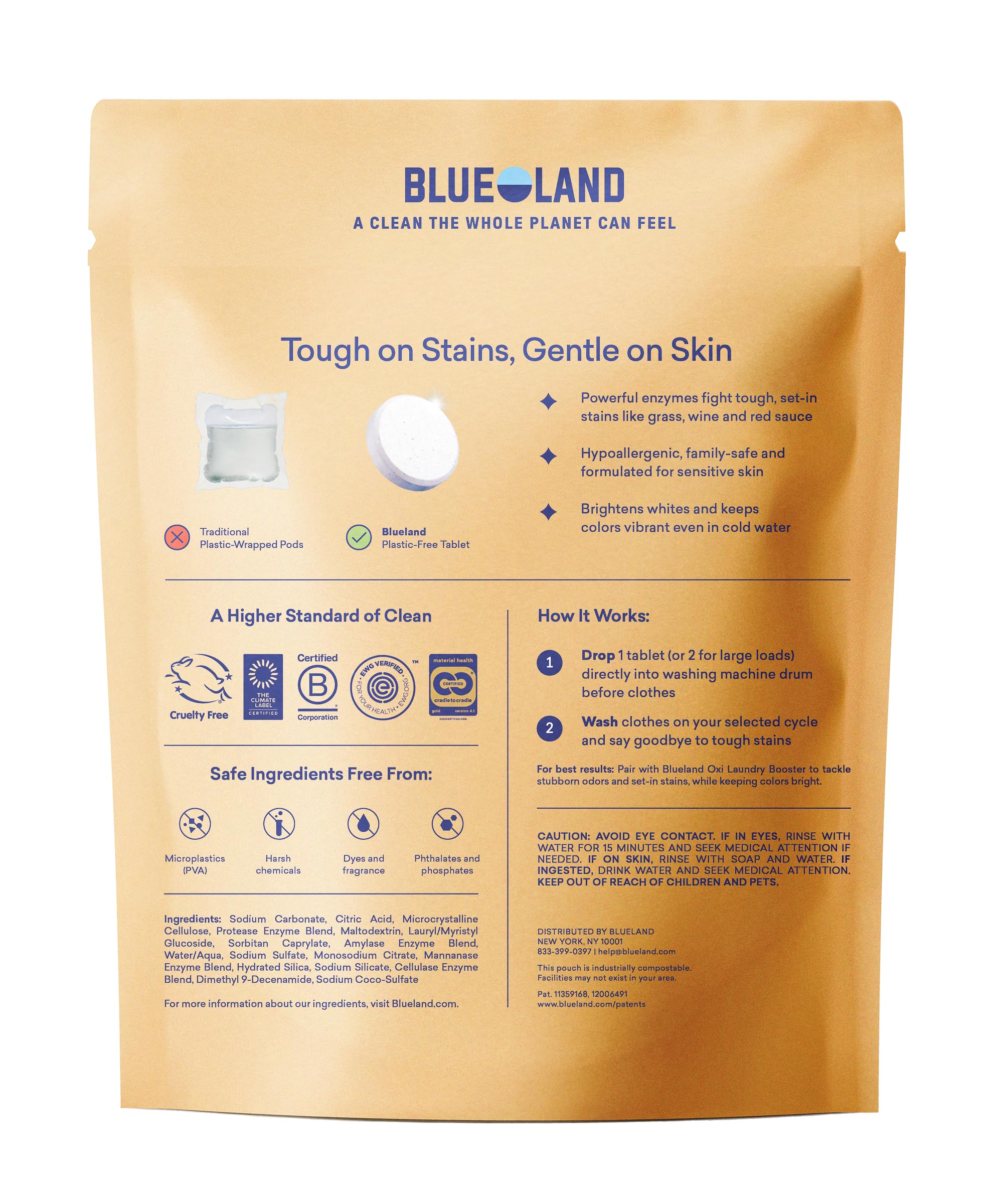 BLUELAND Laundry Detergent Tablets - Plastic-Free & Eco-Friendly

