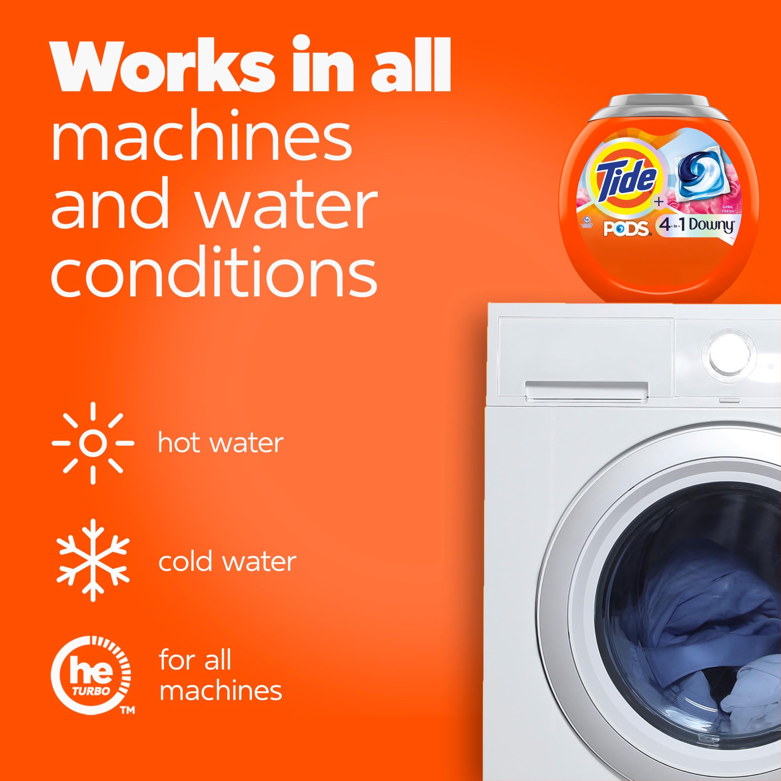 Tide PODS with Downy 4-in-1 Detergent Pacs | April Fresh

