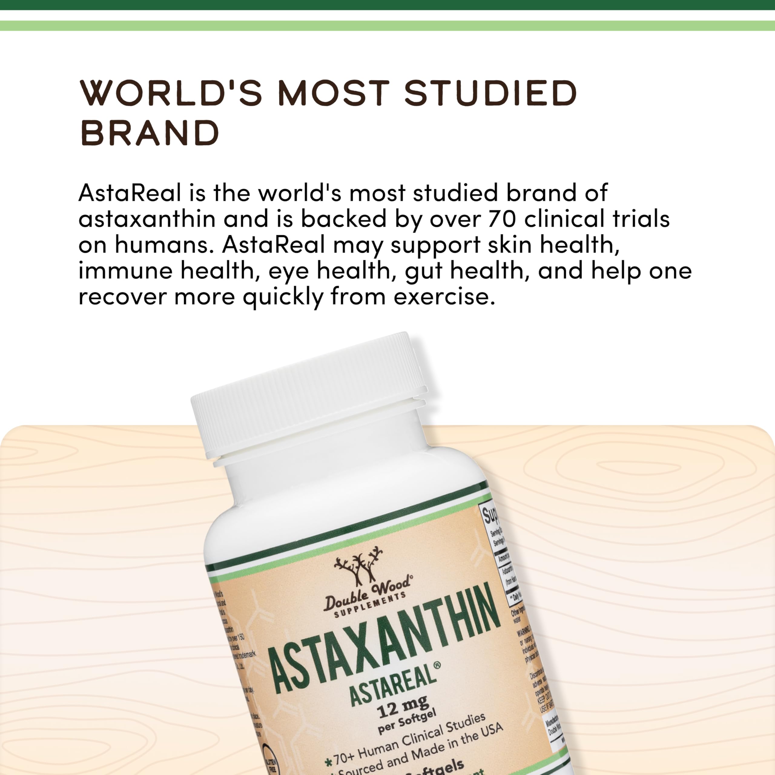 Double Wood Astaxanthin – AstaReal, Clinically Studied


