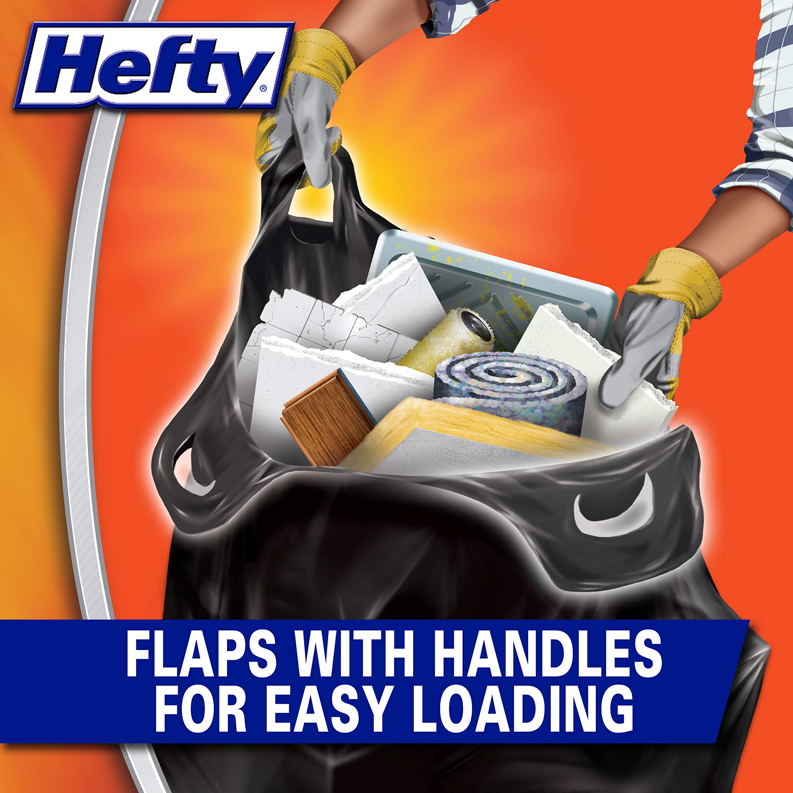 Hefty Load & Carry Heavy Duty Contractor Trash Bags | Durable

