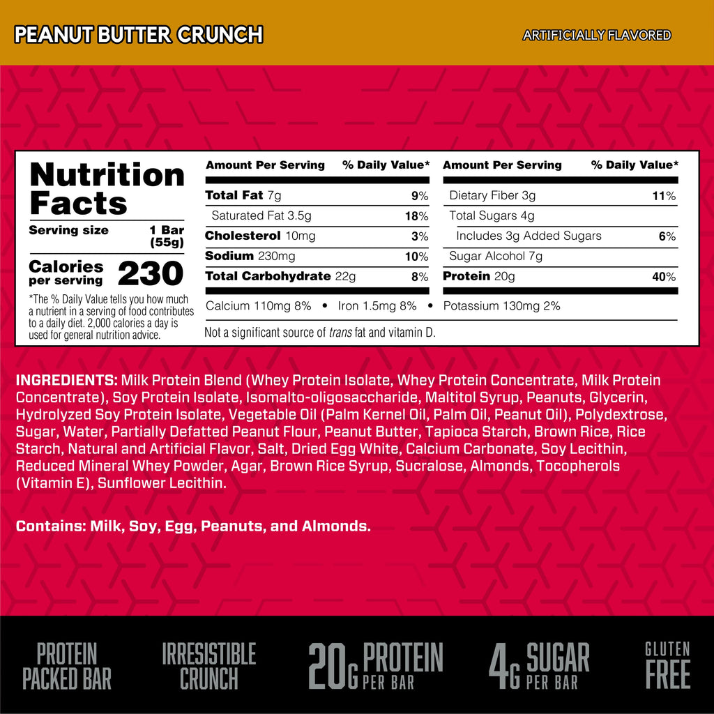 BSN Protein Crisp Bar Gluten-Free High-Protein Snack

