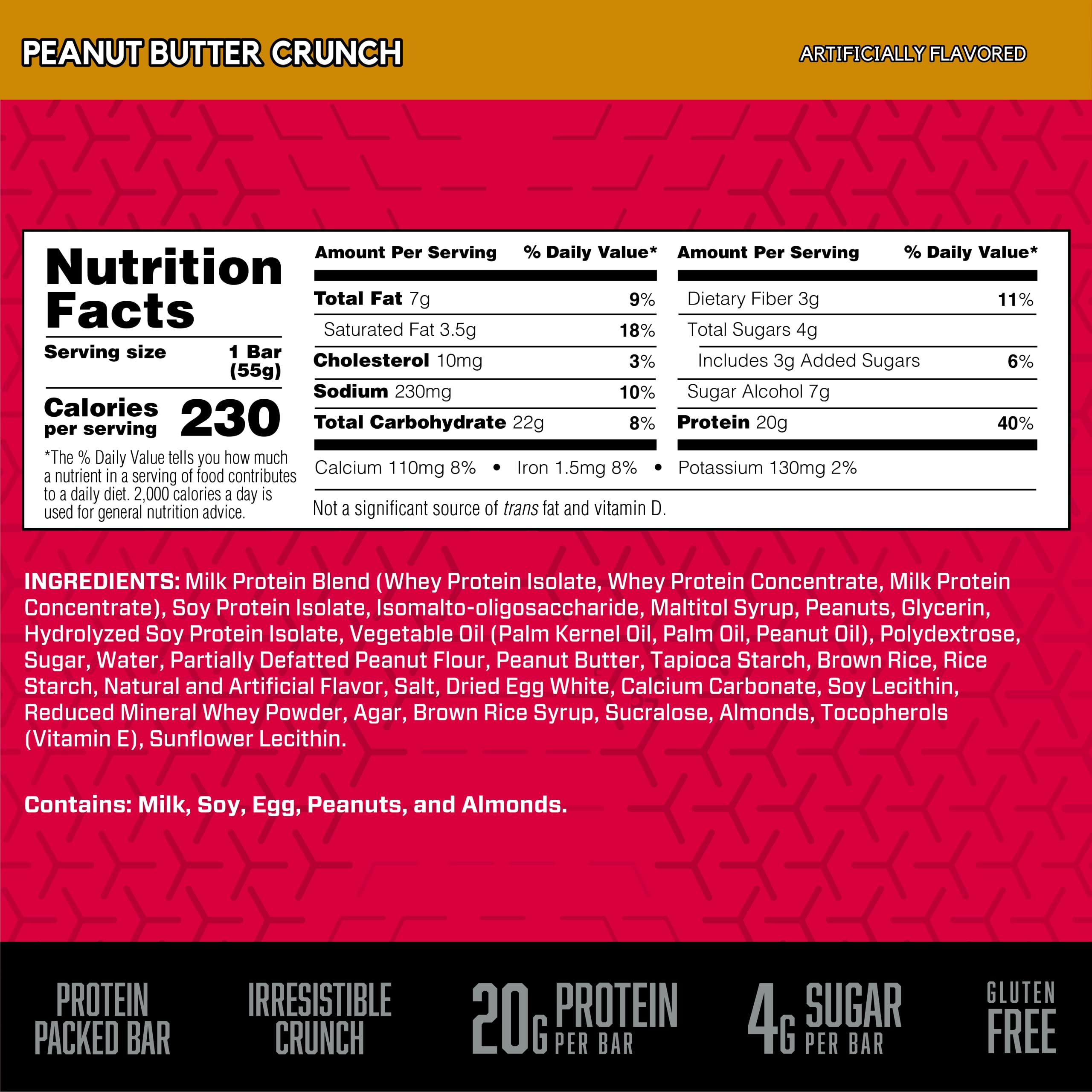 BSN Protein Crisp Bar Gluten-Free High-Protein Snack

