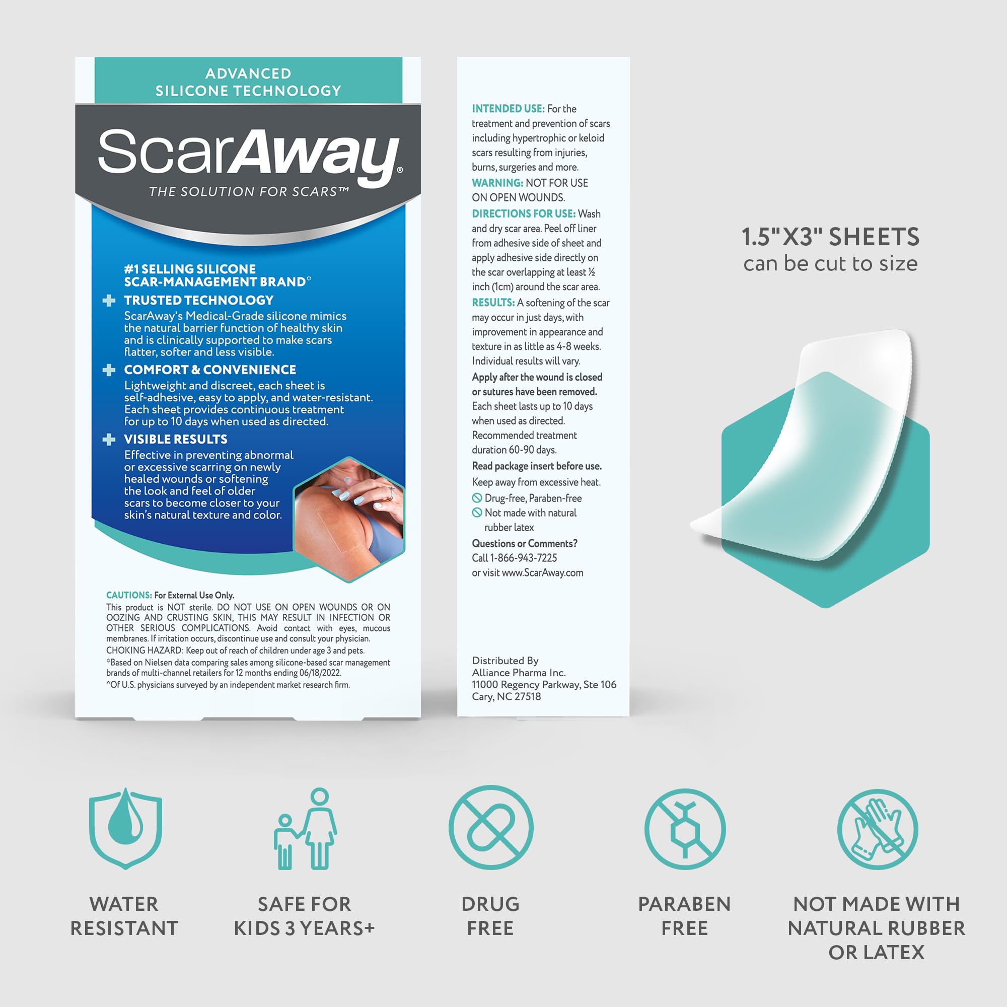 ScarAway Advanced Clear Silicone Scar Sheets | Medical Grade

