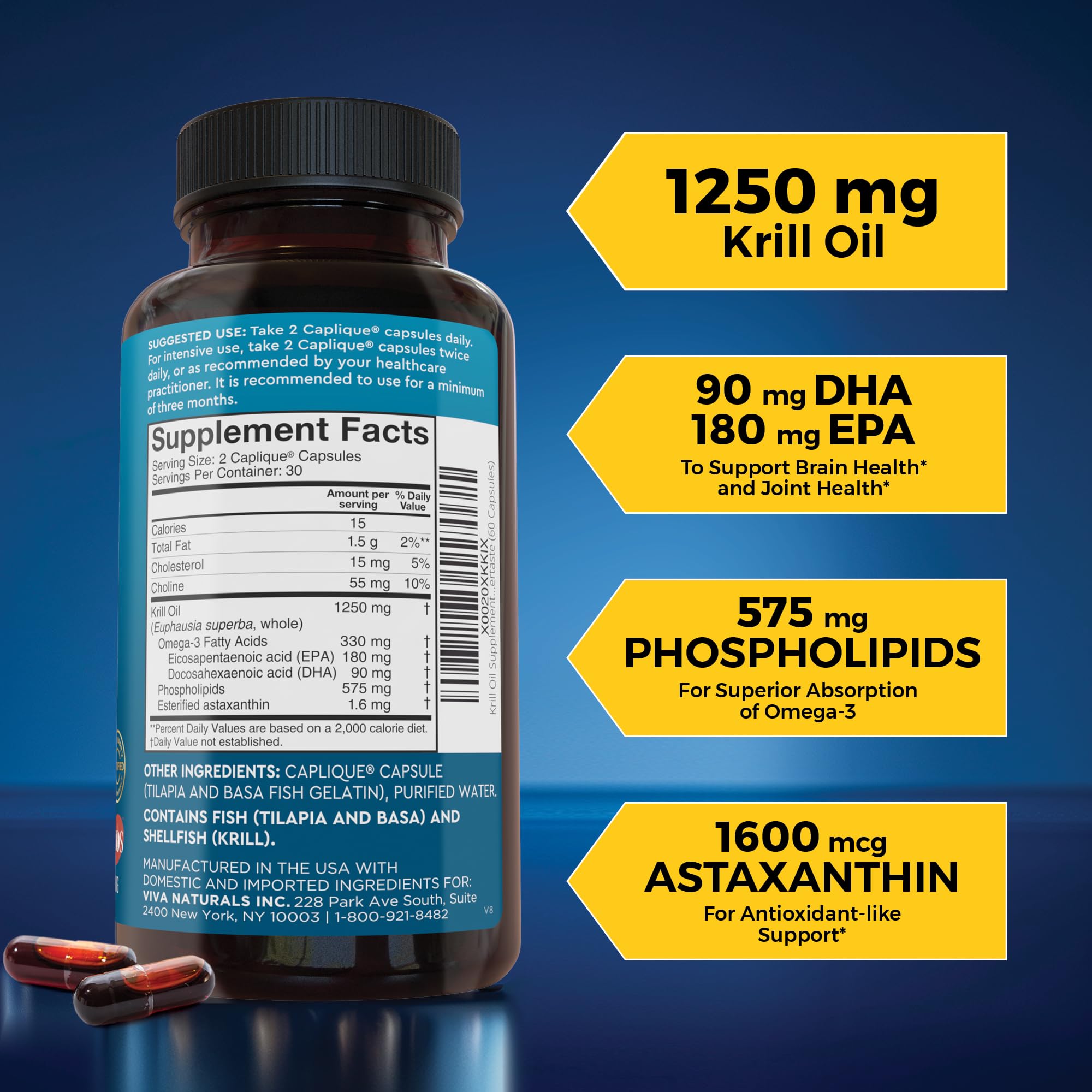 Viva Naturals Antarctic Krill Oil Omega-3 with Astaxanthin

