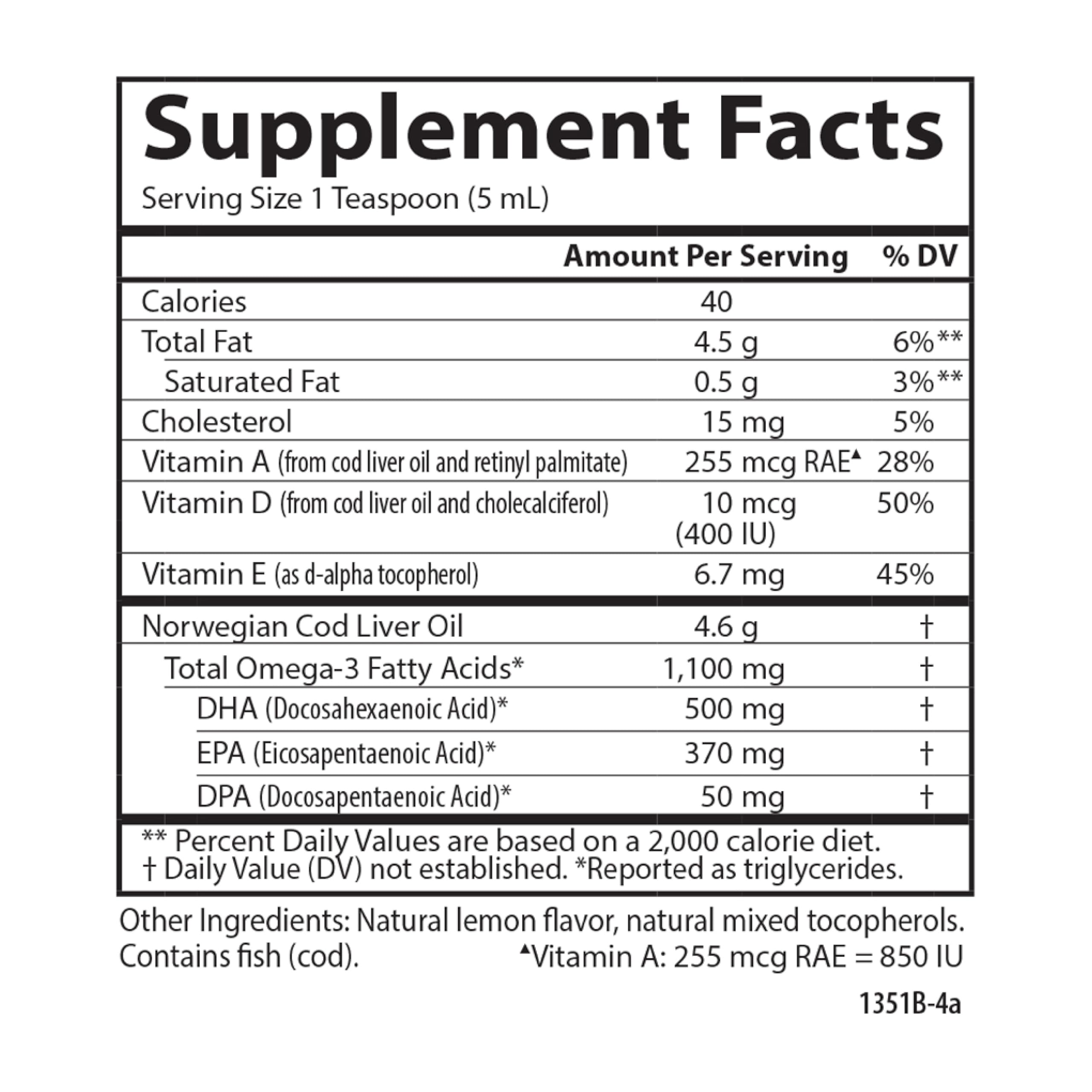 Carlson Cod Liver Oil 1100 mg Omega-3 Liquid Supplement

