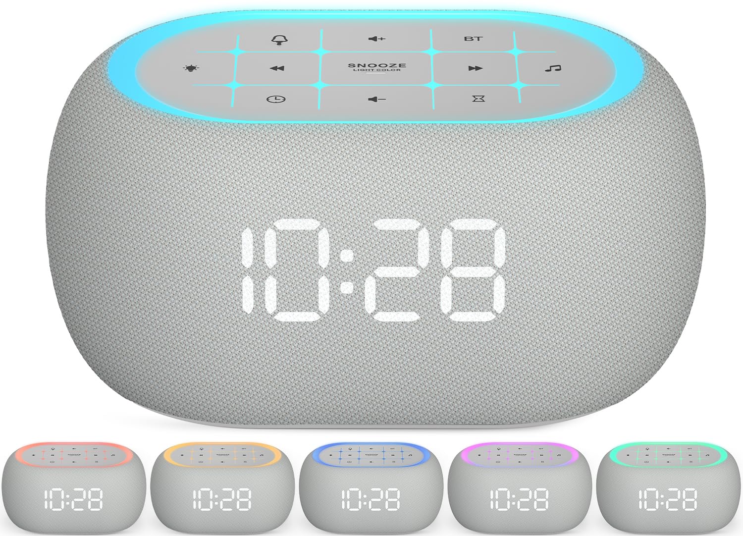 ANJANK Sound Machine Alarm Clock with Bluetooth Speaker