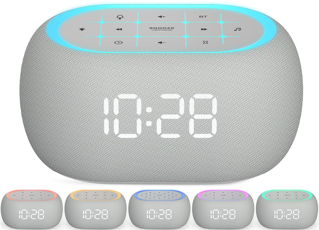 ANJANK Sound Machine Alarm Clock with Bluetooth Speaker

