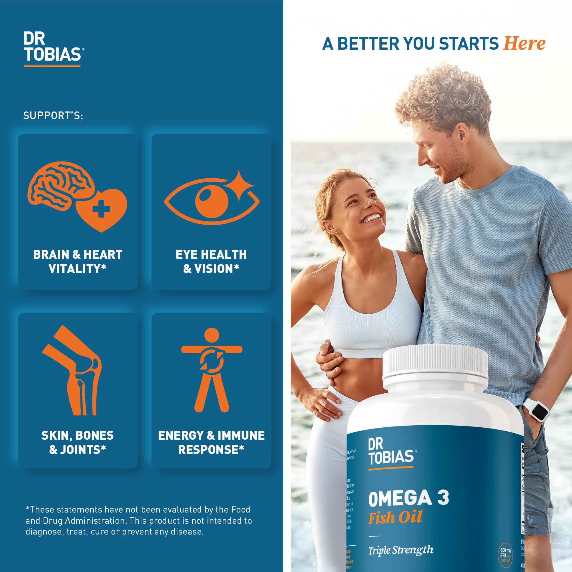 Dr. Tobias Omega-3 Fish Oil Triple Strength EPA DHA

