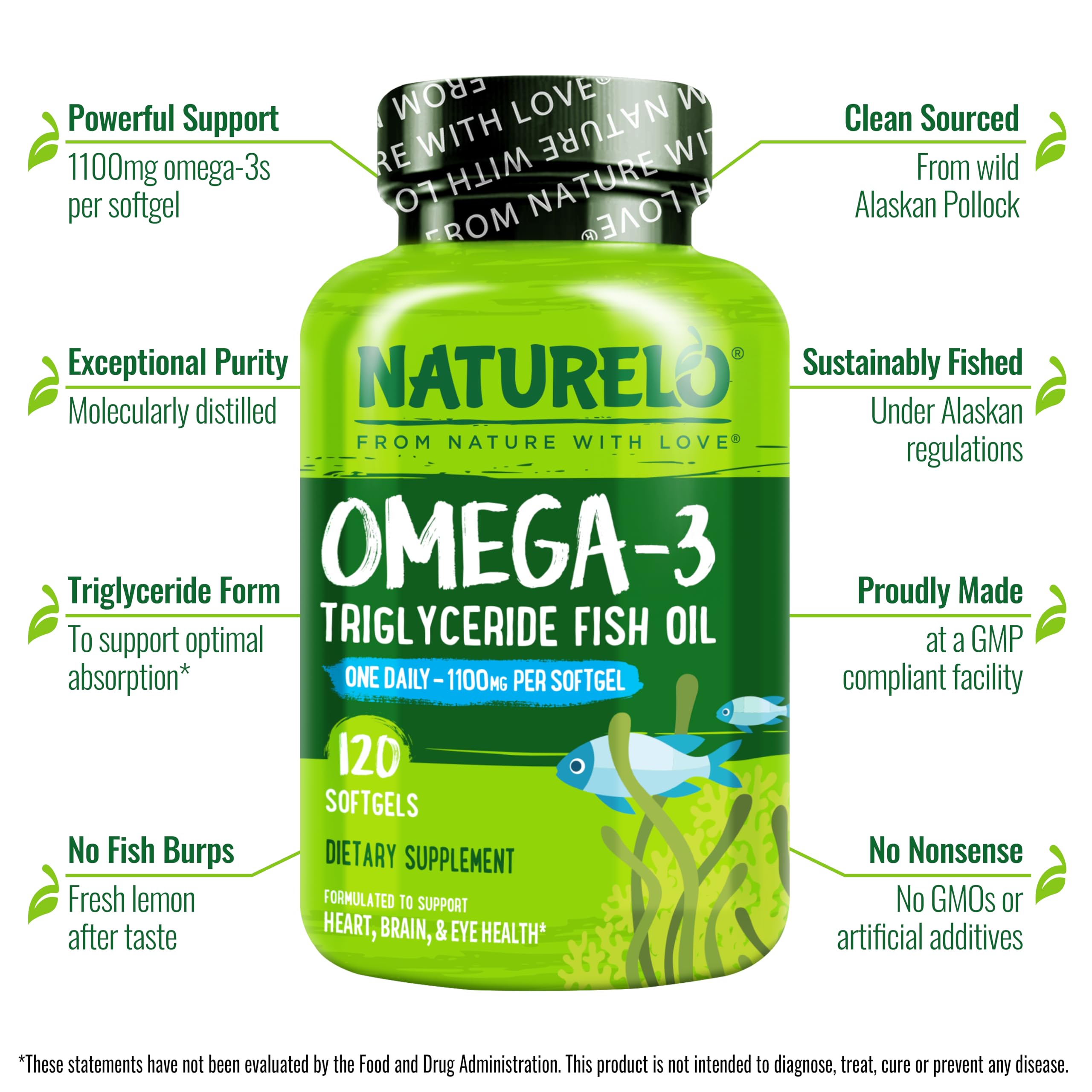 Naturelo Burpless Omega-3 Fish Oil EPA & DHA

