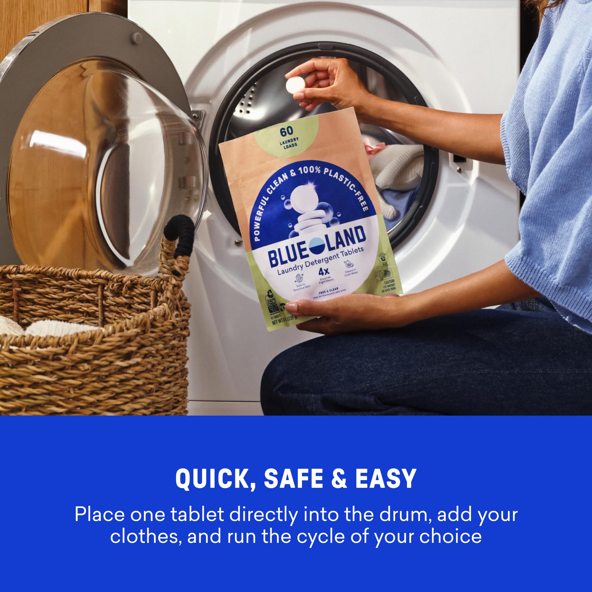 BLUELAND Laundry Detergent Tablets - Plastic-Free & Eco-Friendly

