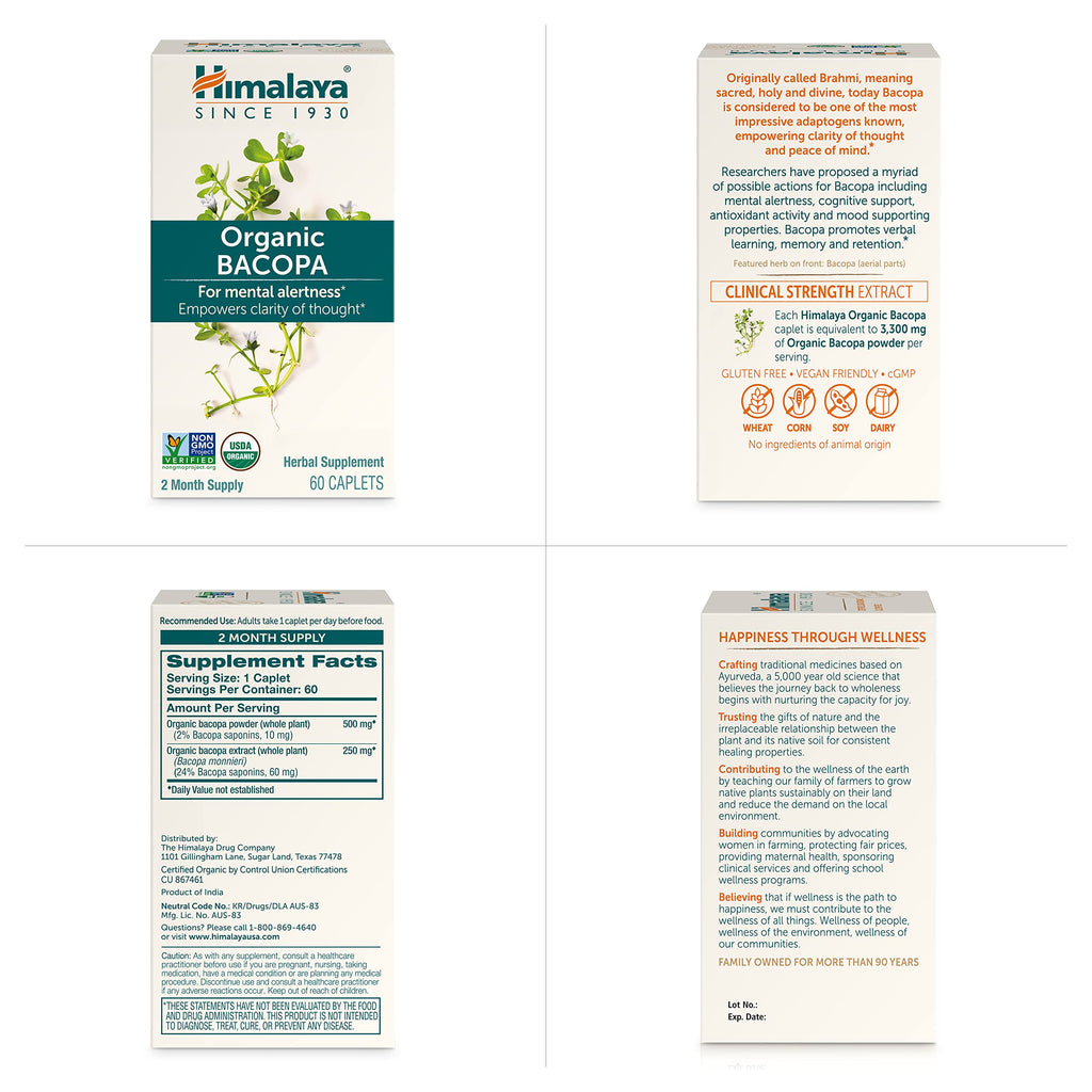 Himalaya Organic Bacopa Monnieri Nootropic | Memory Support


