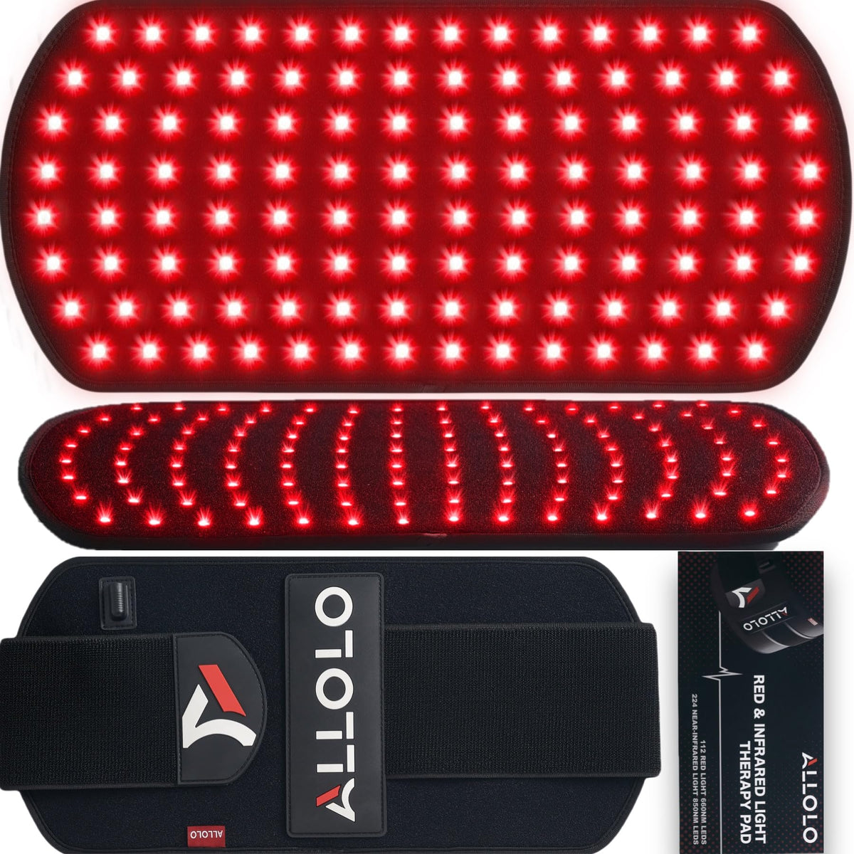 ALLOLO Red Light Therapy Belt with Timer - 3-in-1 LEDs for Body