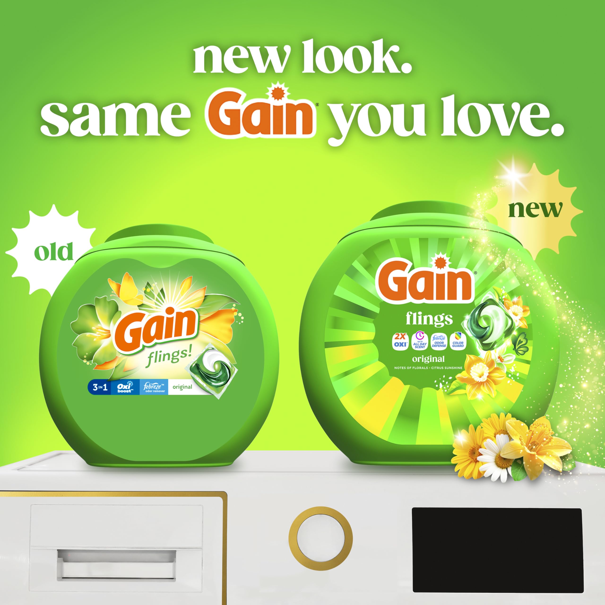 Gain Flings Liquid Laundry Pacs | Odor Defense

