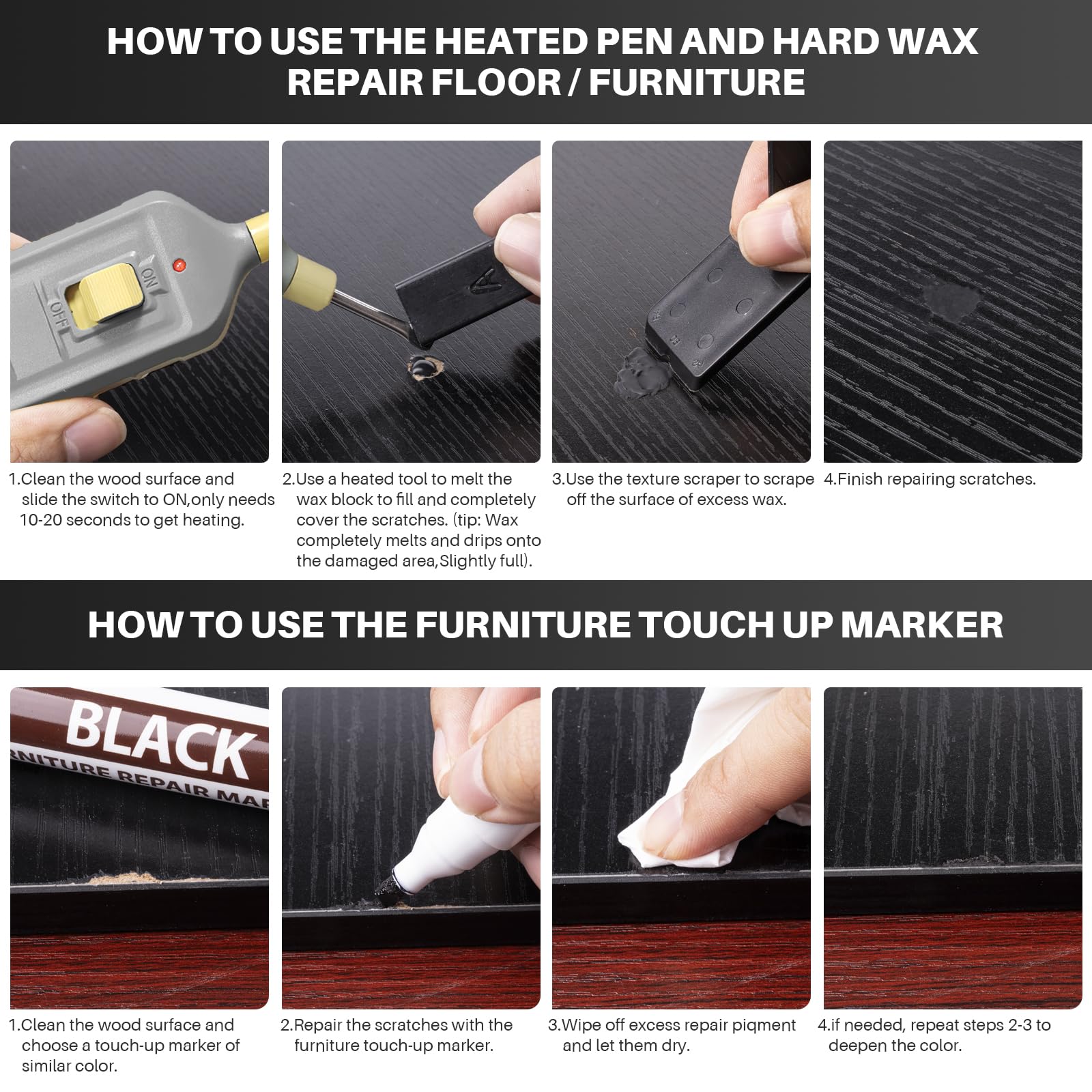 XMNAMC Floor Repair Kit with Heat Pen for Floors & Furniture

