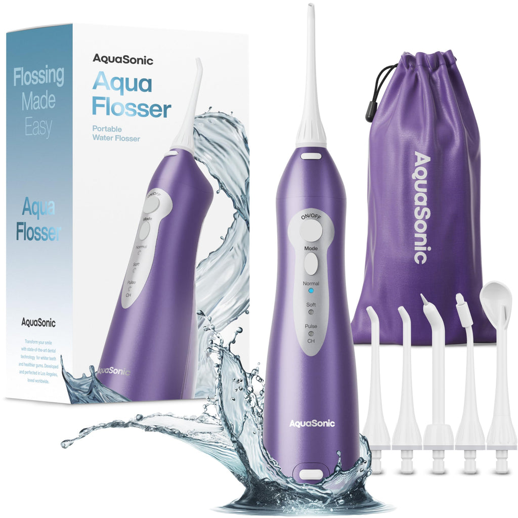 AquaSonic Aqua Flosser – Cordless Water Flosser for Teeth, 5 Tips, Travel