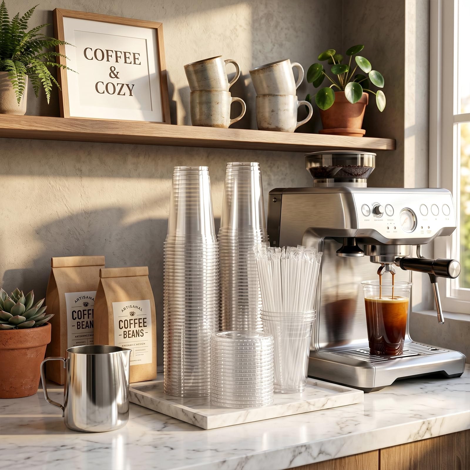 VITEVER Clear Plastic Cups with Lids and Straws – BPA Free

