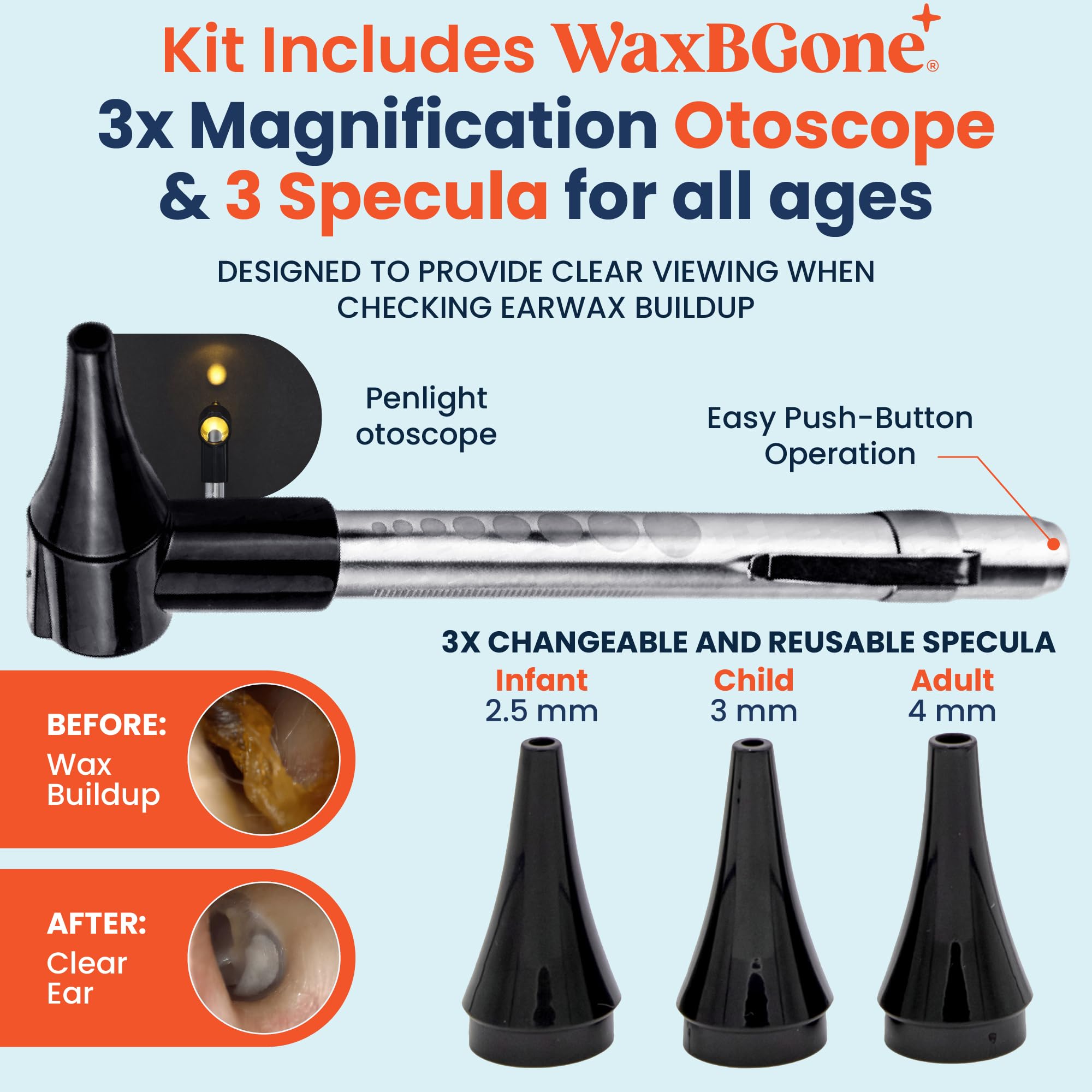 WaxBGone Ear Wax Removal Kit with Irrigation Tips

