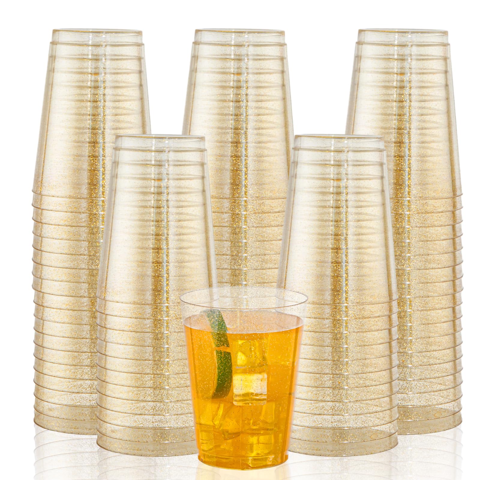 Decorative Rim Disposable Plastic Cups – BPA-Free, Food-Grade