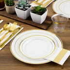 FOCUSLINE Decorative Rim Plastic Plates | Disposable Plates

