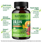 Naturelo Vegan Iron Supplement with Vitamin C

