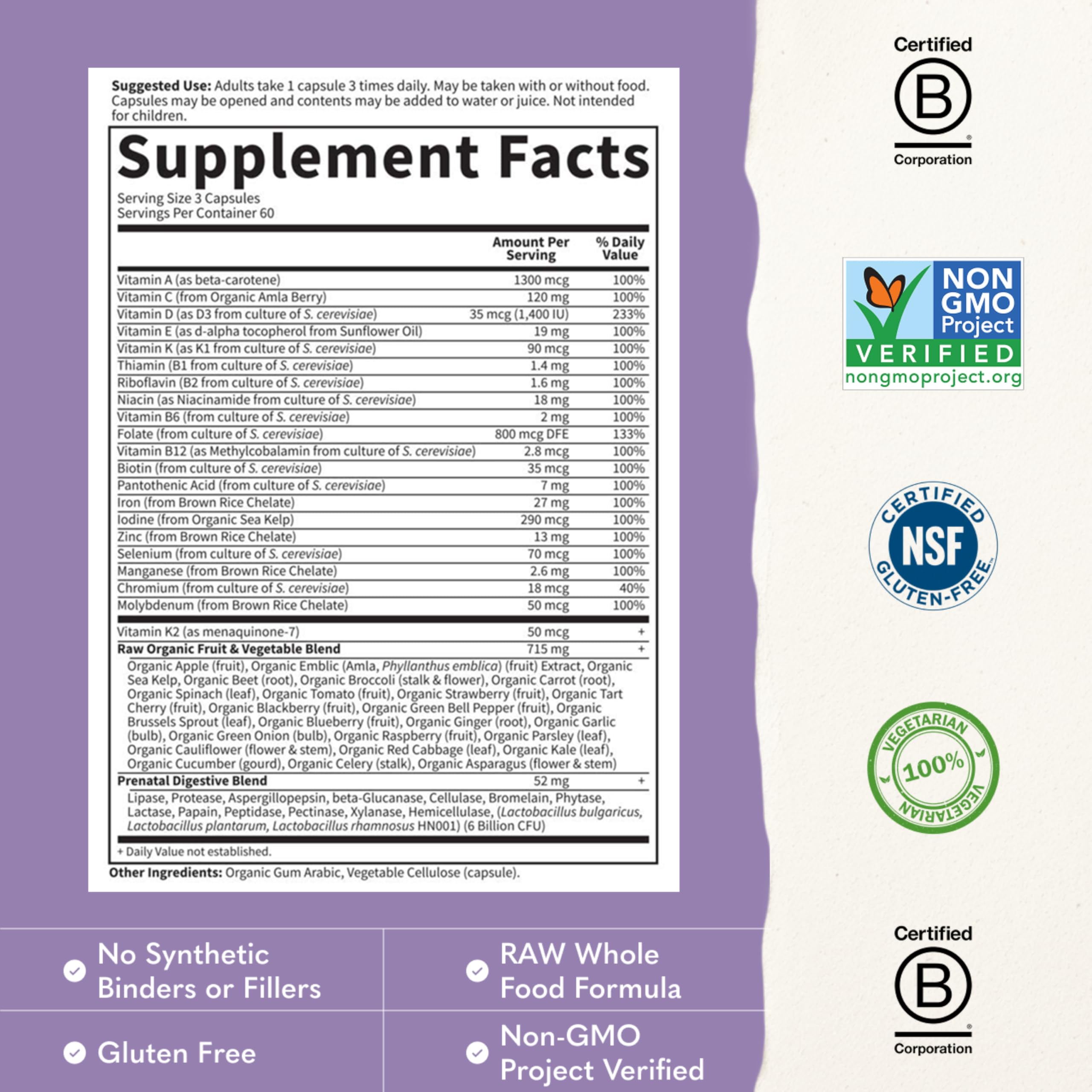 Garden of Life Vitamin Code Raw Prenatal Multivitamin


