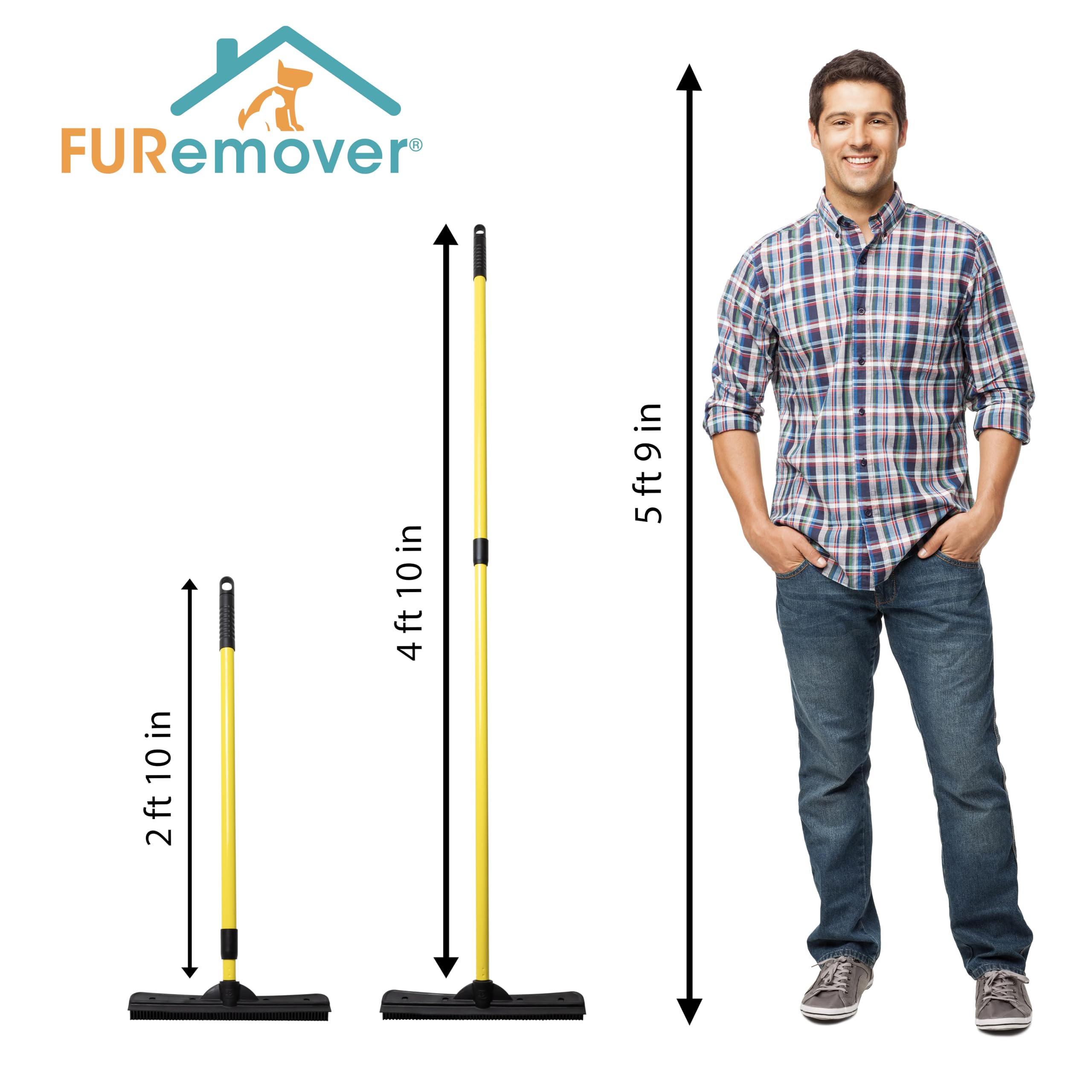 FURemover Pet Hair Removal Rubber Broom | Multi-Surface


