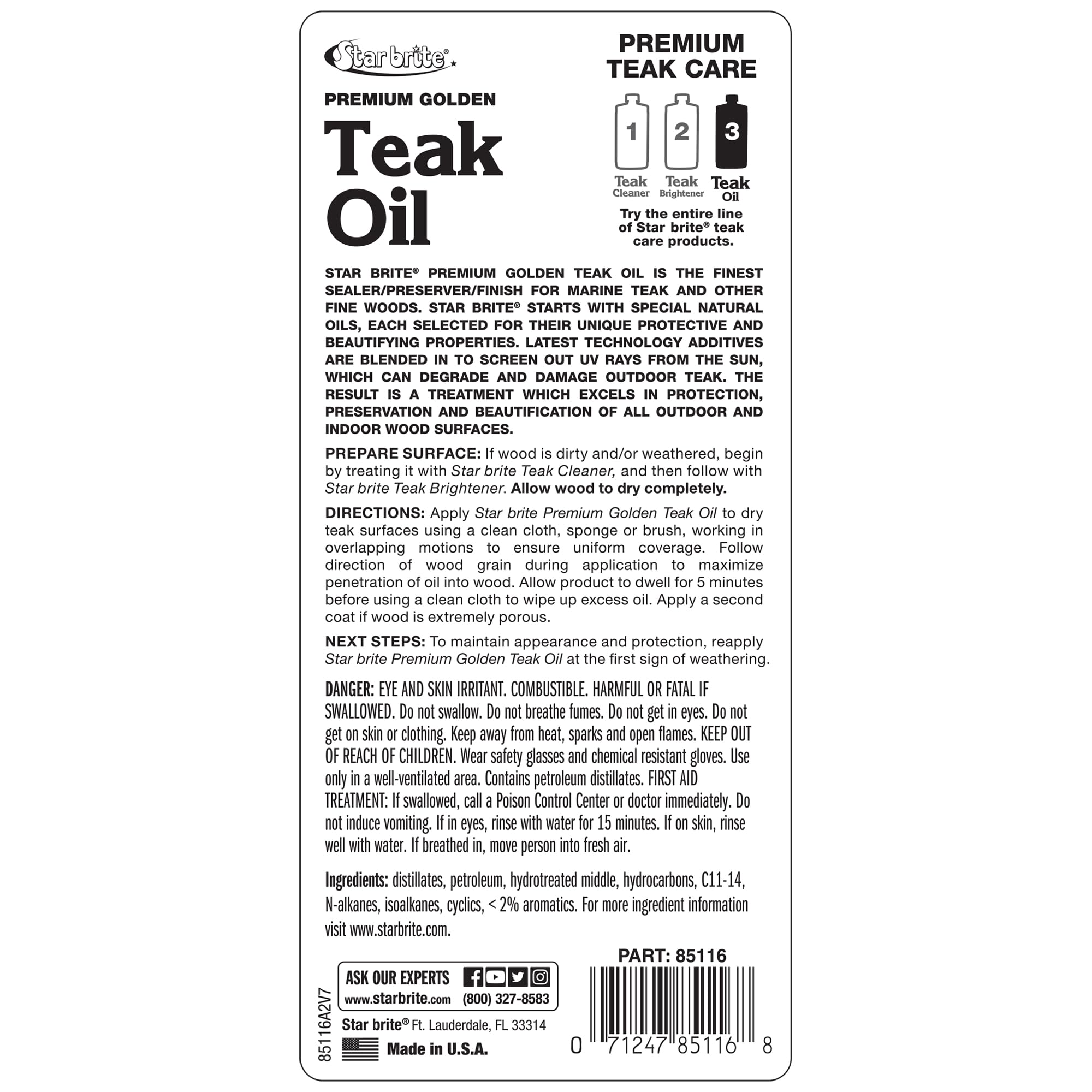 STAR BRITE Premium Golden Teak Oil for Outdoor Wood | Finish

