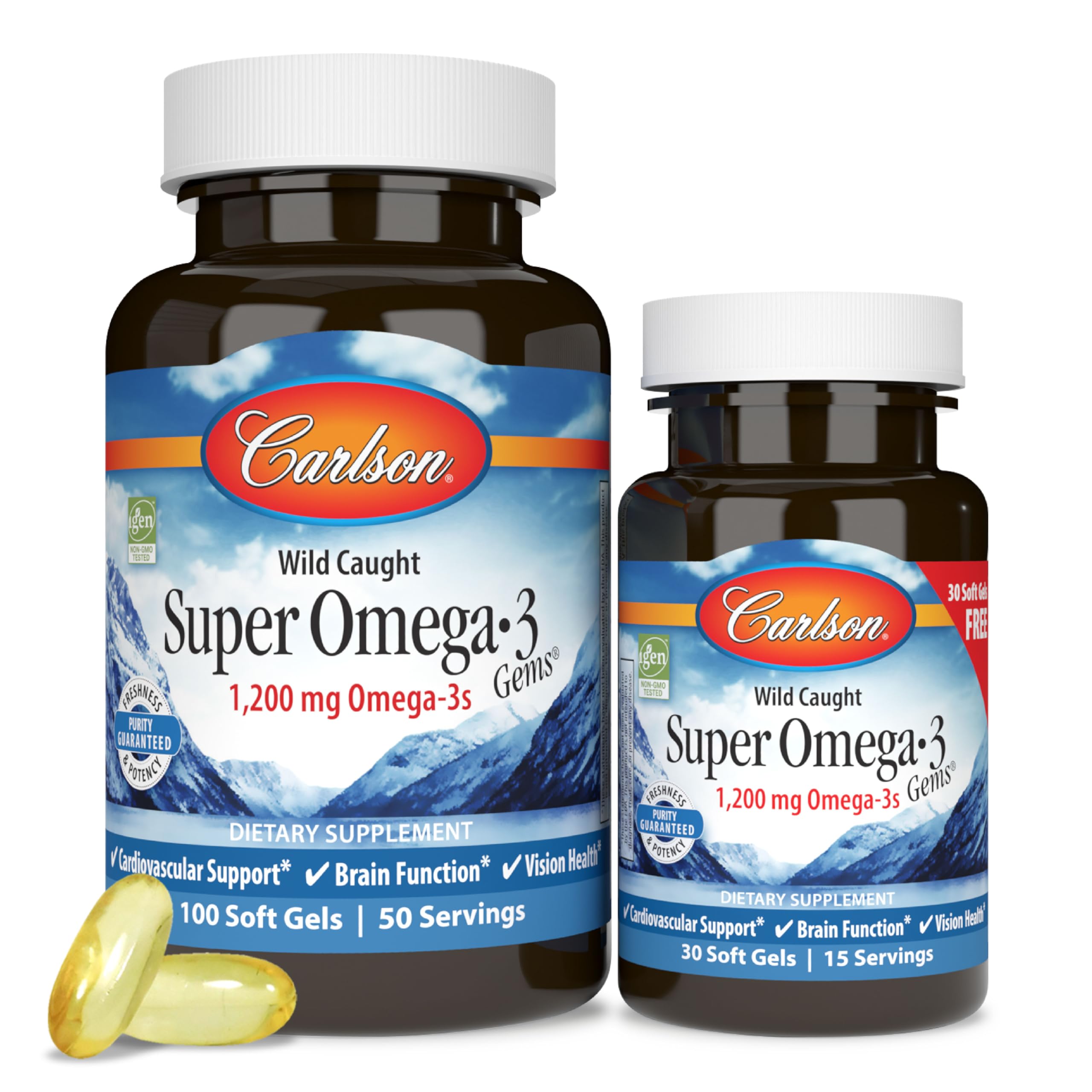 Carlson Super Omega-3 Gems Fish Oil 1200 mg EPA DHA