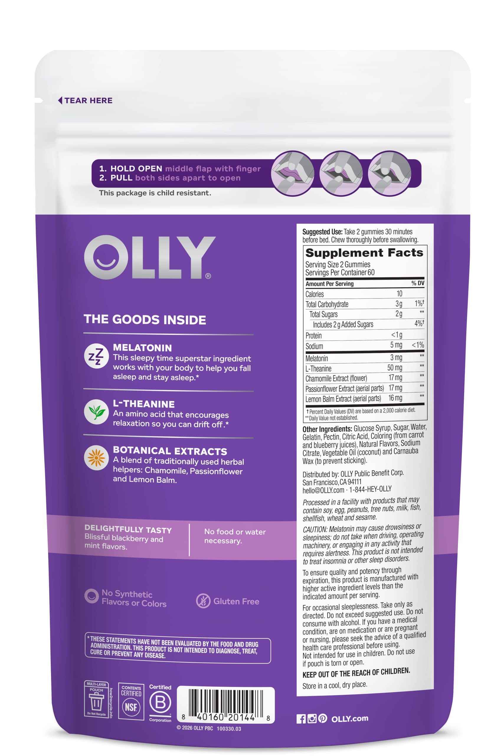OLLY Sleep Gummy - Sleep Support with Melatonin & L-Theanine

